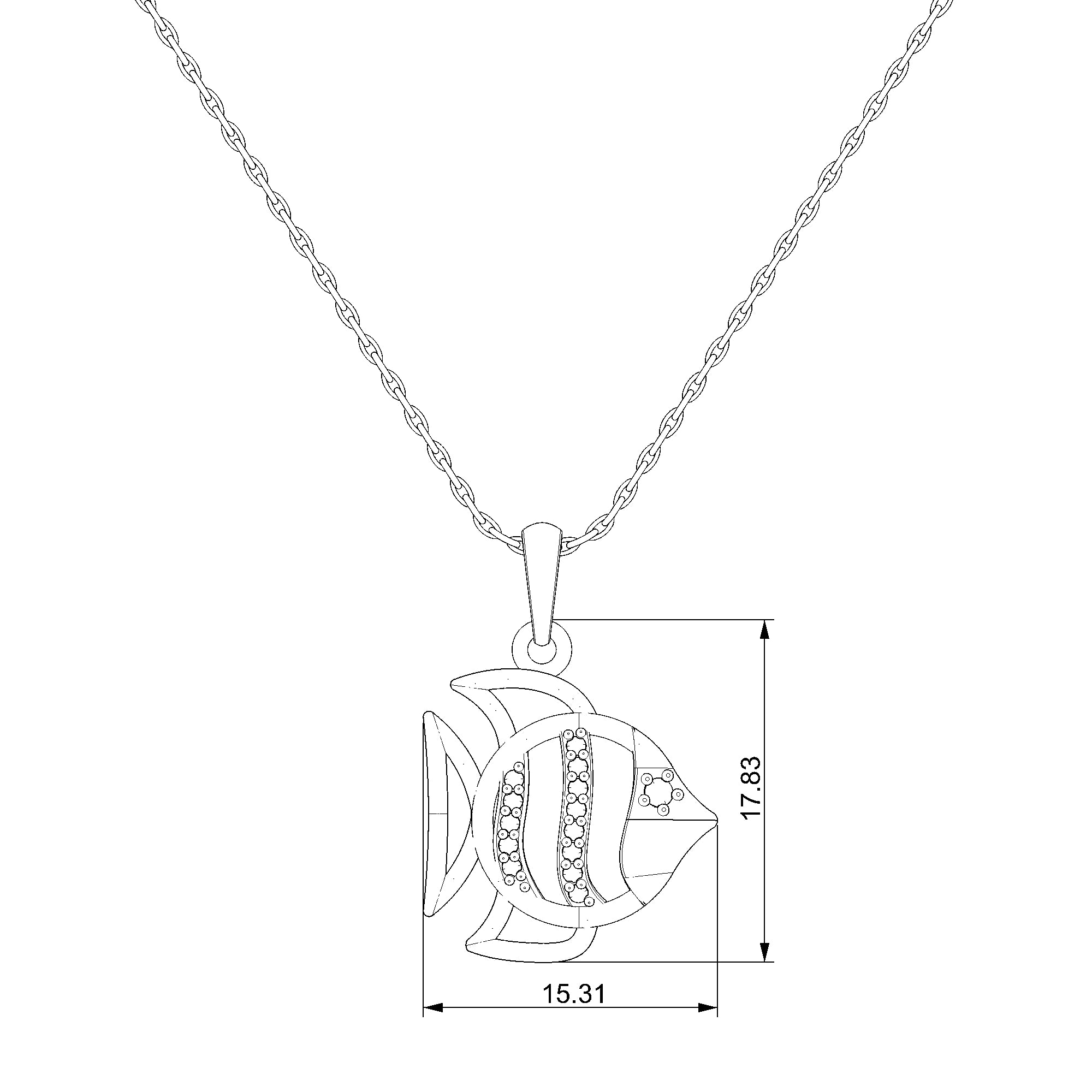 Pargold Solid Gold Charming Underwater Elegance Pendant-Static