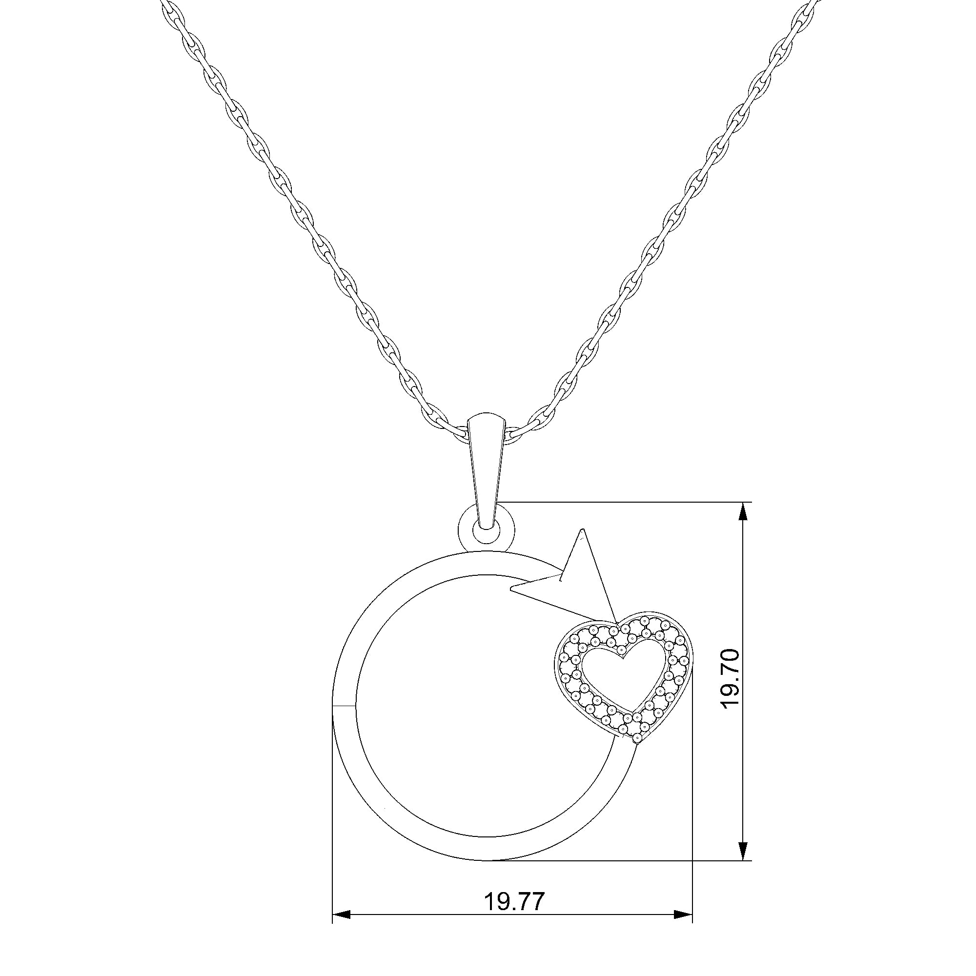 Pargold Solid Gold Timeless Affection Radiant Gemstone Pendant-Static