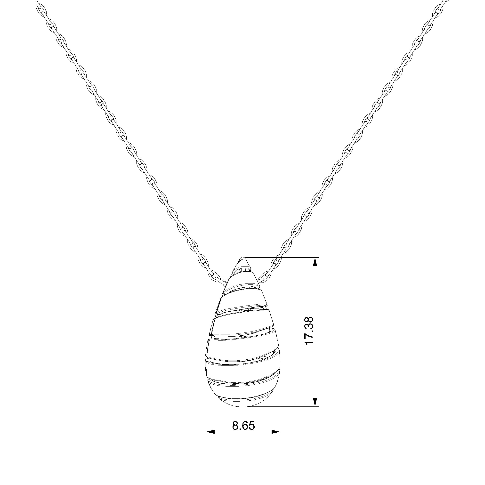 Pargold Solid Gold Elegant Spiral Cascade Necklace-Static