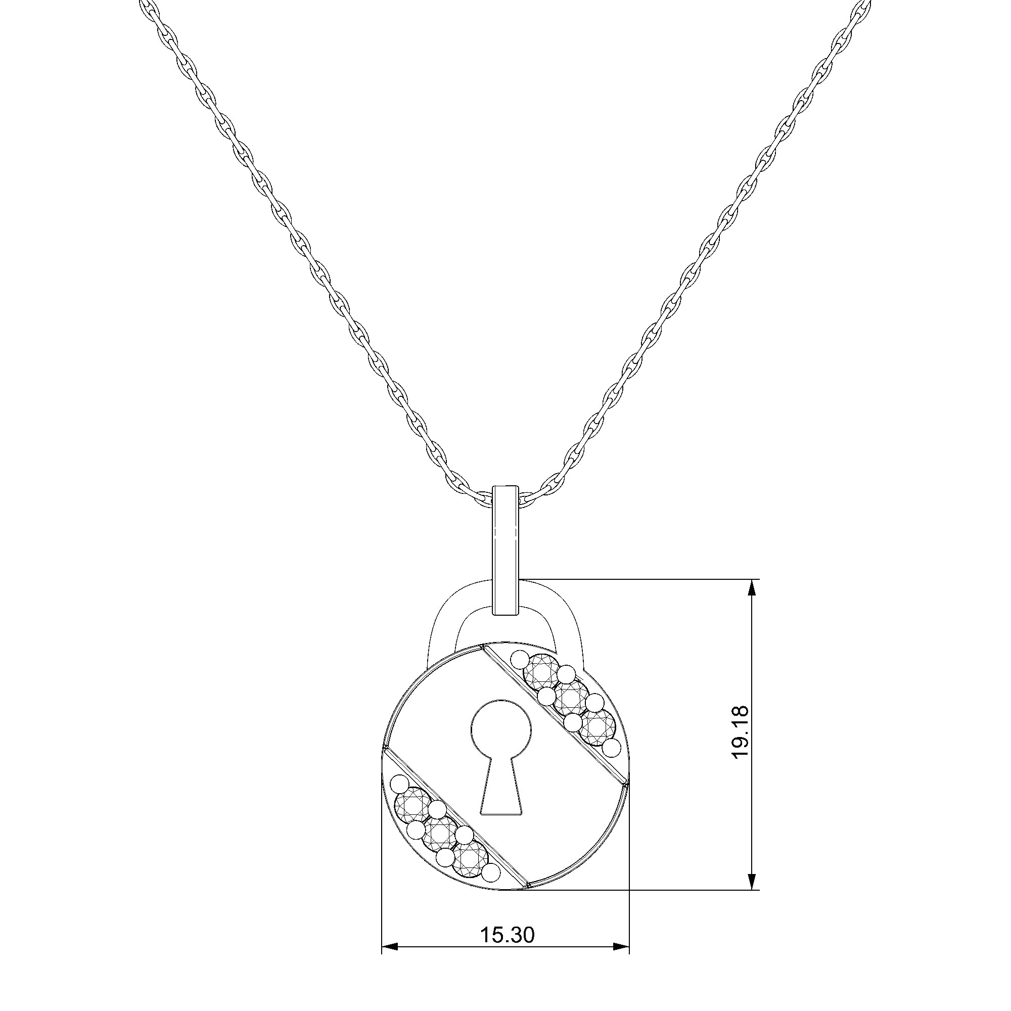 Pargold Solid Gold Luminous Heartlock Pendant-Static