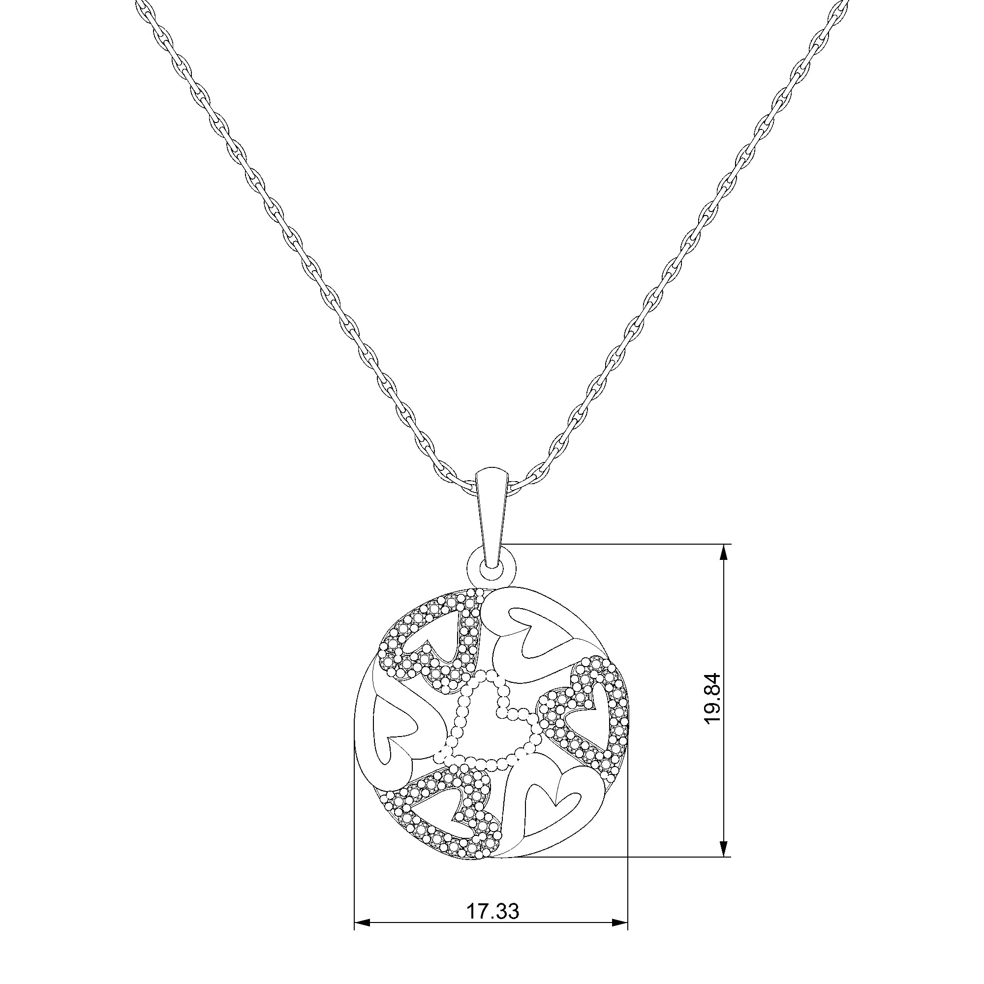 Pargold Solid Gold Golden Affection Medallion Pendant-Static