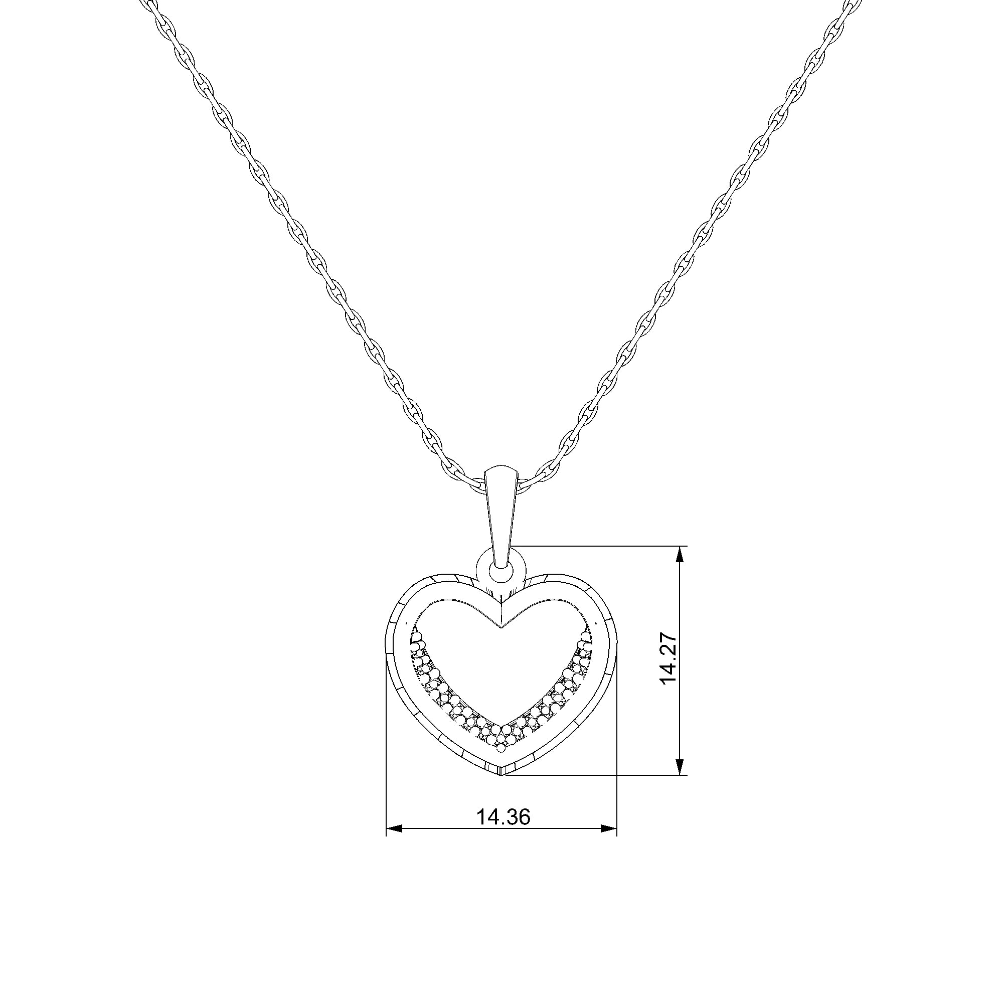 Pargold Solid Gold Heart Glimmer Pendant-Static