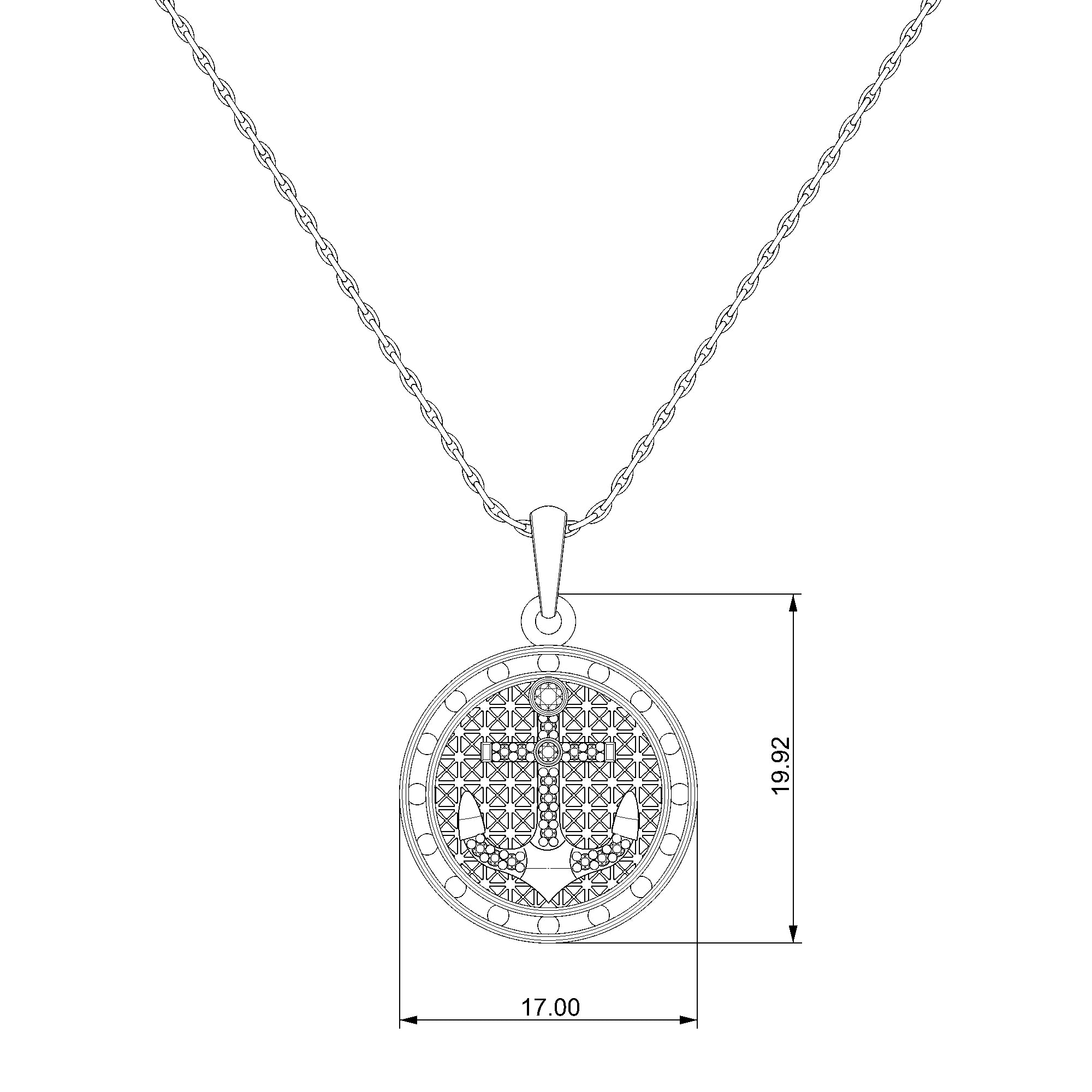 Pargold Solid Gold Anchor Charm Pendant-Static