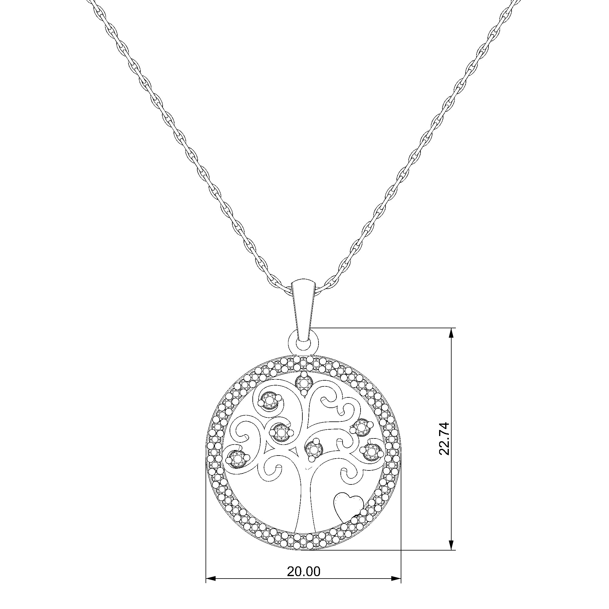 Pargold Solid Gold Eternal Tree of Life Pendant-Static