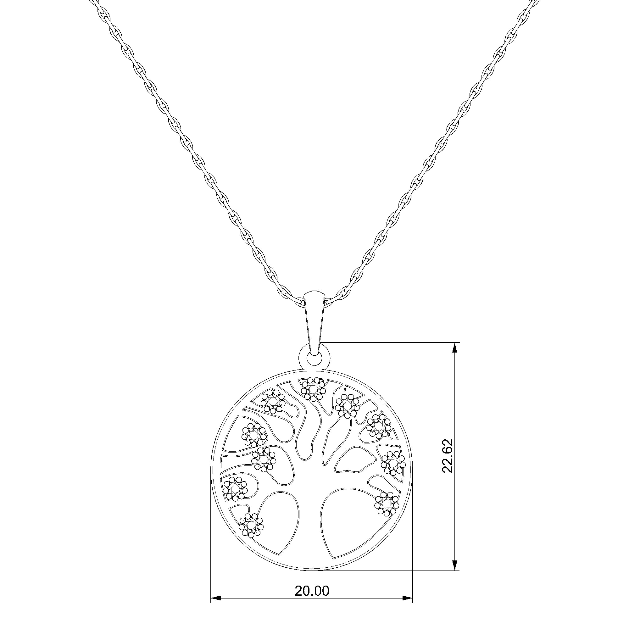 Pargold Solid Gold Arboreal Splendor Pendant Necklace-Static