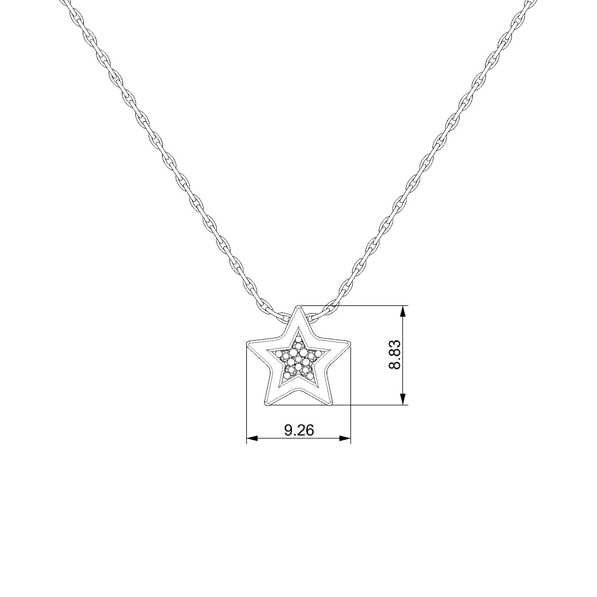 Pargold Solid Gold Celestial Radiance Star Necklace-Static