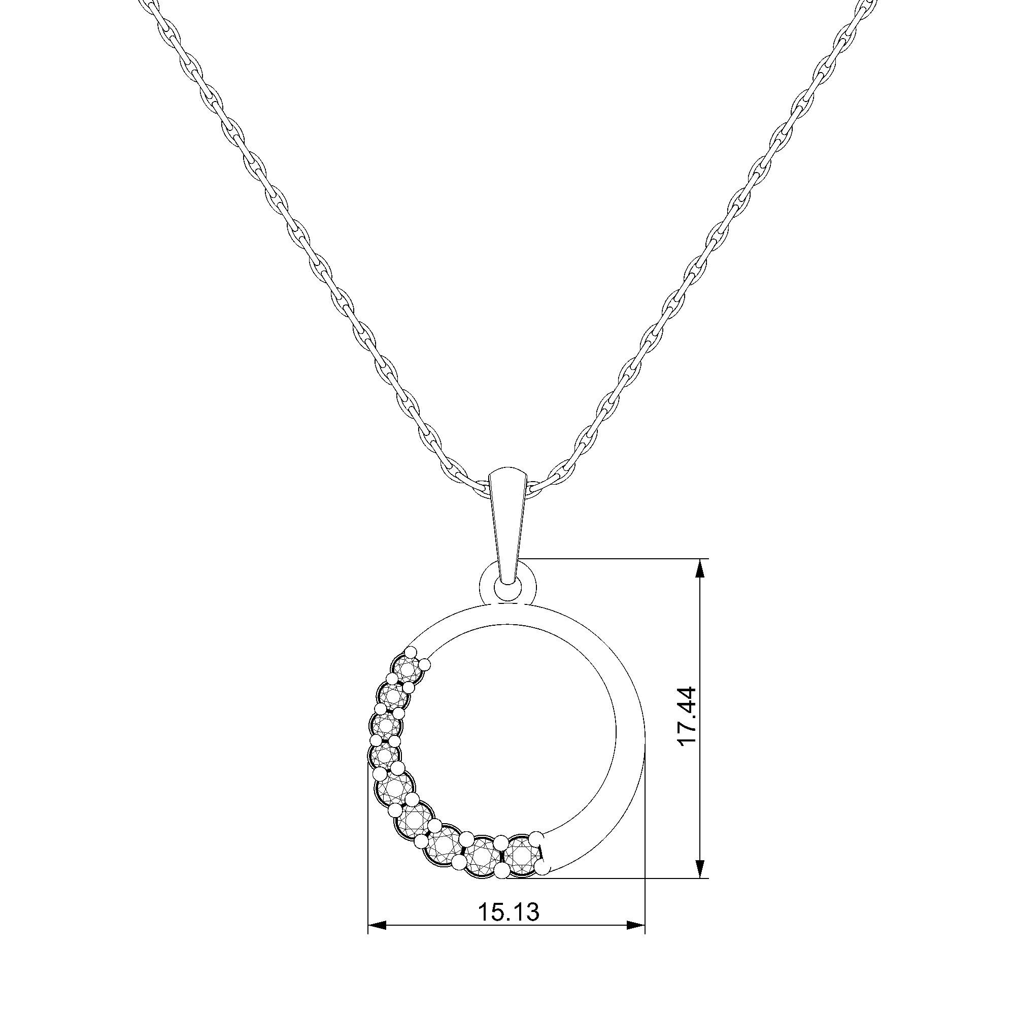 Pargold Solid Gold Celestial Elegance Radiant Gemstone Pendant-Static