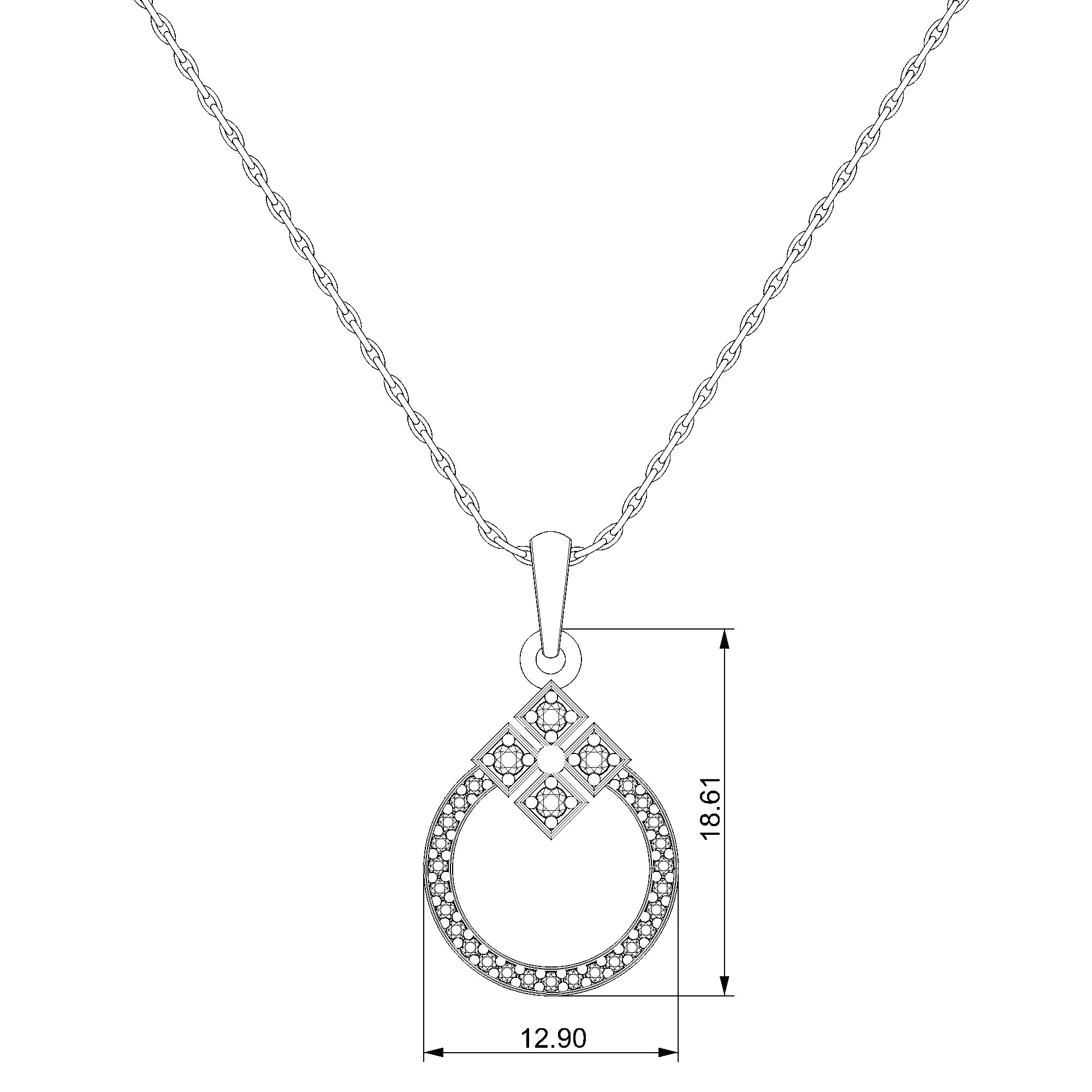 Pargold Solid Gold Exquisite Radiant Harmony Pendant-Static