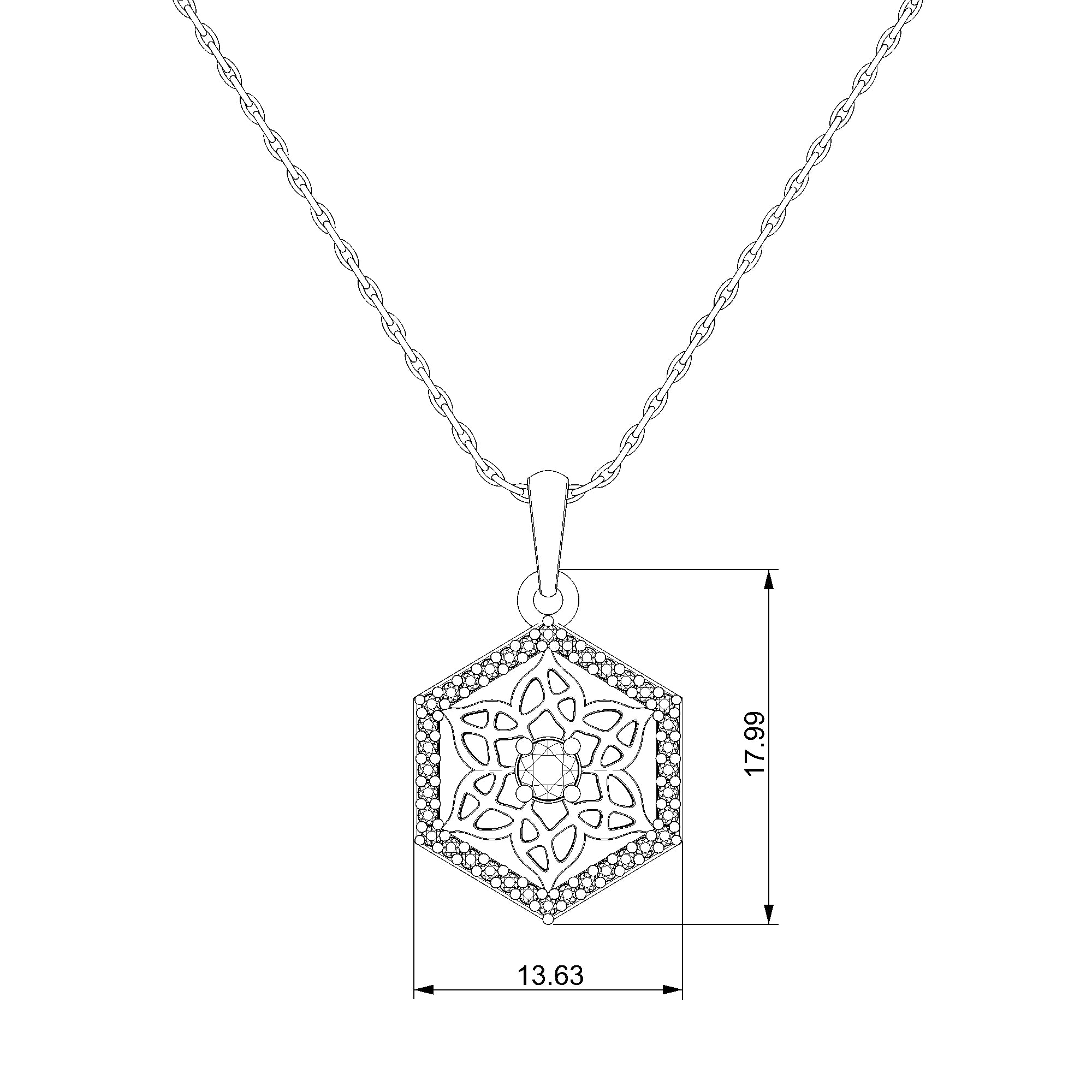 Pargold Solid Gold Luminous Floral Radiance Pendant-Static