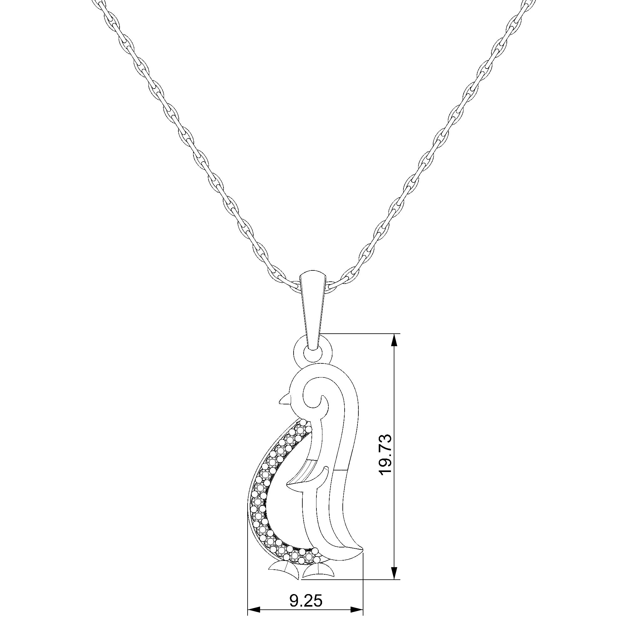 Pargold Solid Gold Enchanted Elegance Radiant Gemstone Pendant-Static