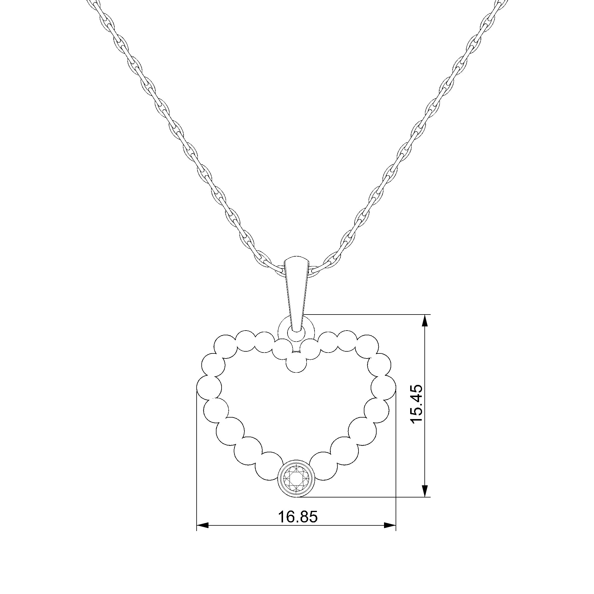 Pargold Solid Gold Charming Elegance Heart Pendant-Static