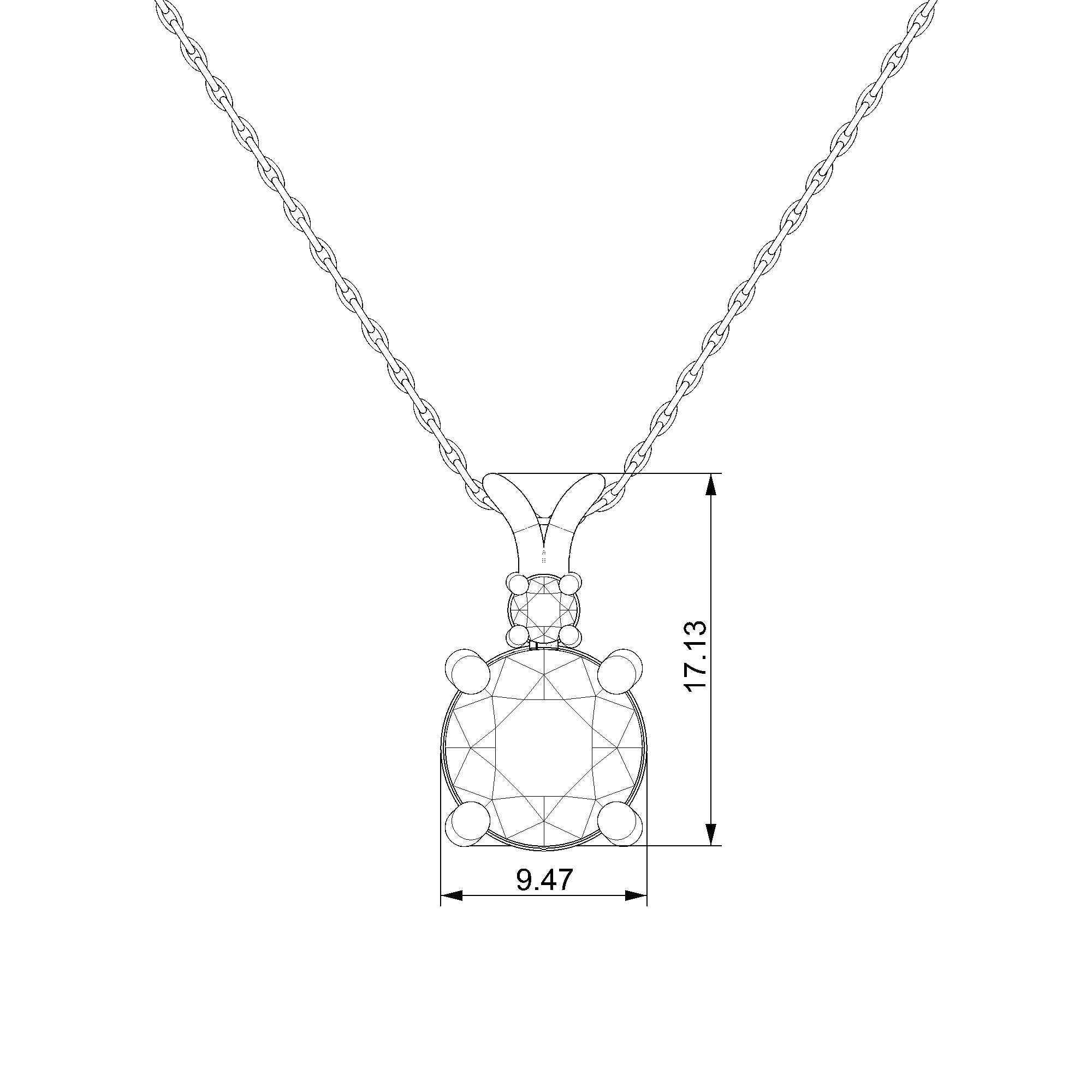 Pargold Solid Gold Elegant Radiant Gemstone Pendant Necklace-Static