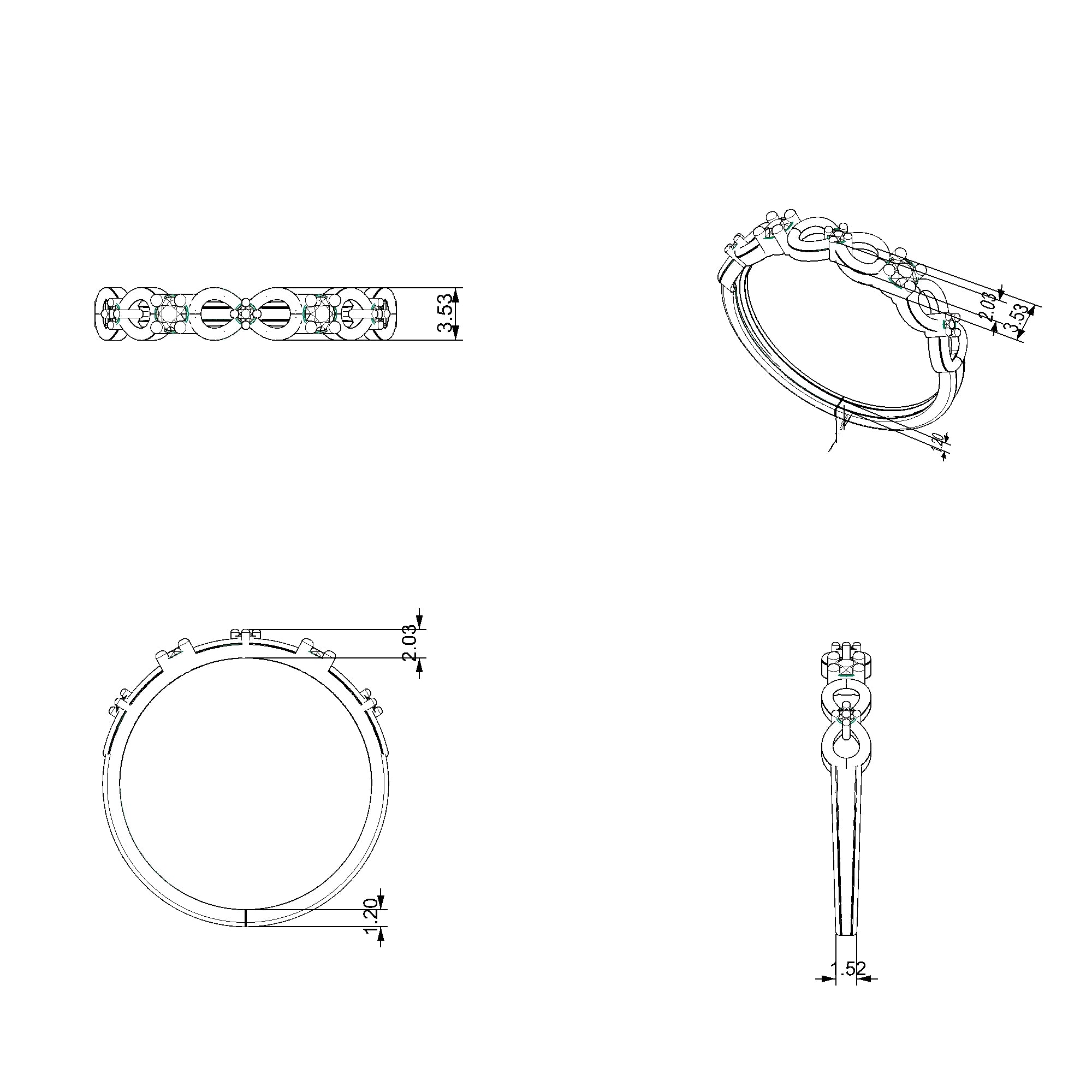 Pargold Solid Gold Infinity Loop Eternity Ring-Static