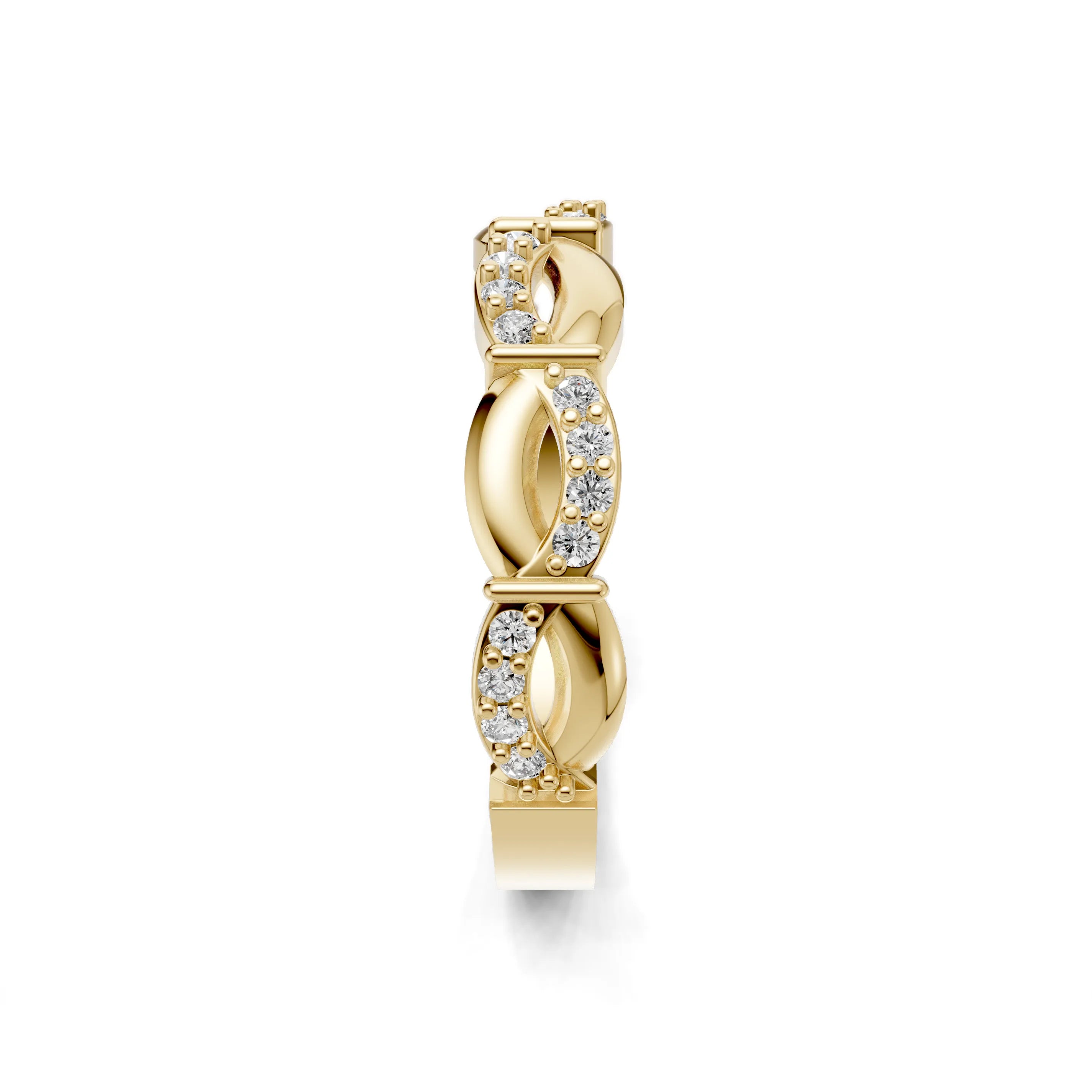 Pargold Solid Gold Elliptic Elegance Sequence Ring -Gold_Diamond_Diamond_Static_Gold