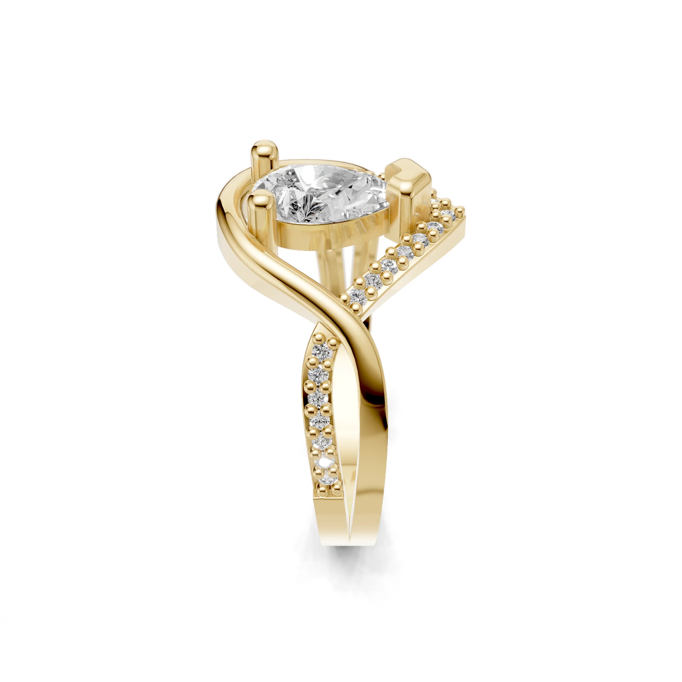 Pargold Solid Gold Solitaire Vista Frame Ring -Gold_Diamond_Diamond_Static_Gold