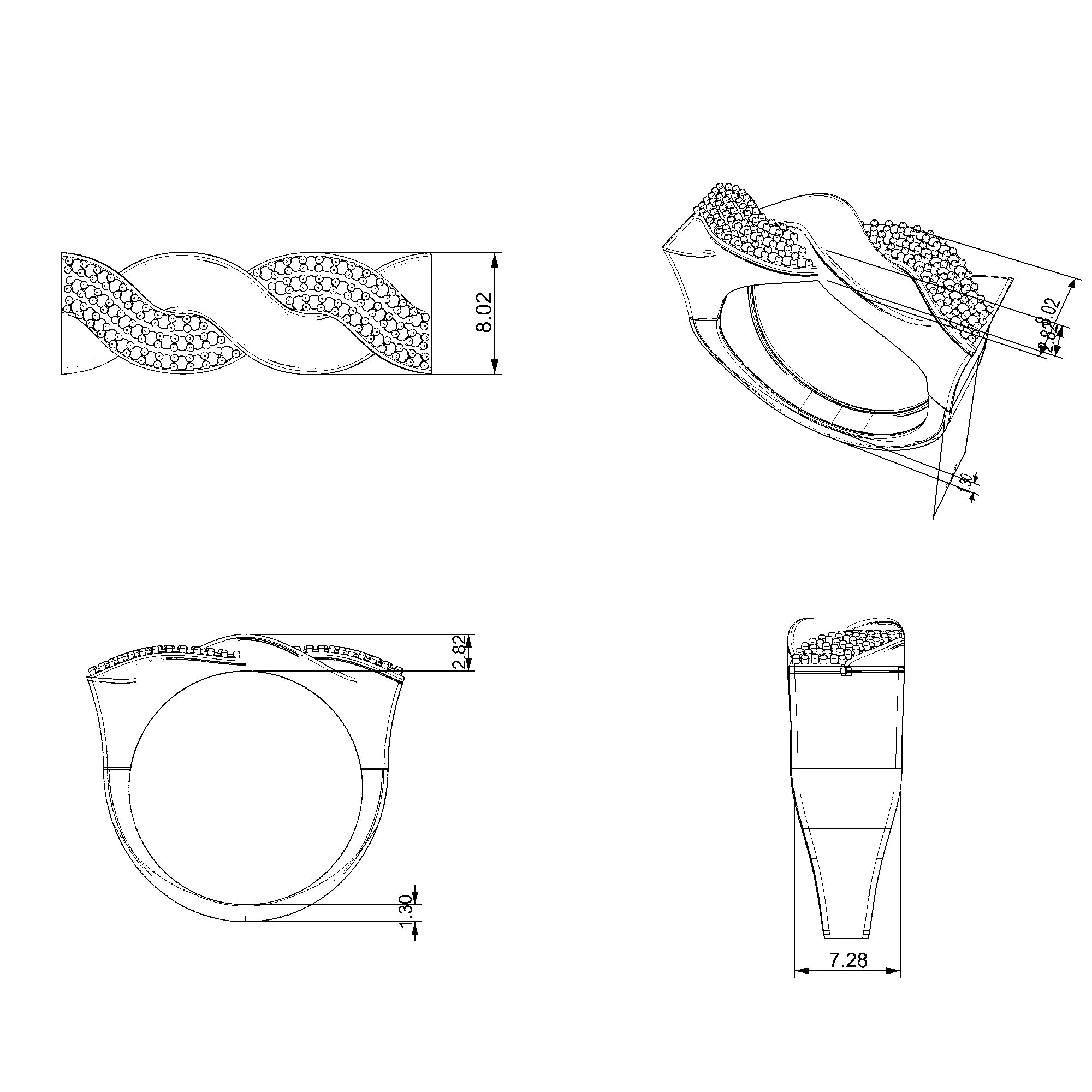 Pargold Solid Gold Gemstone Infinity Loop Band-Static