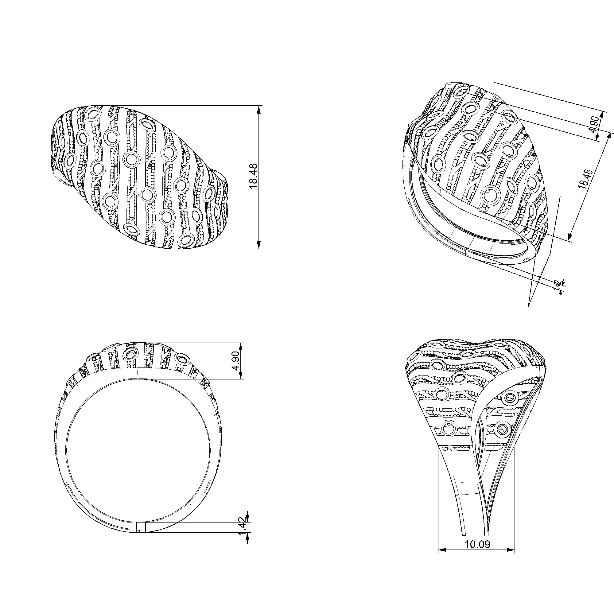 Pargold Solid Gold Sunbeam Symphony Engageement Ring-Static