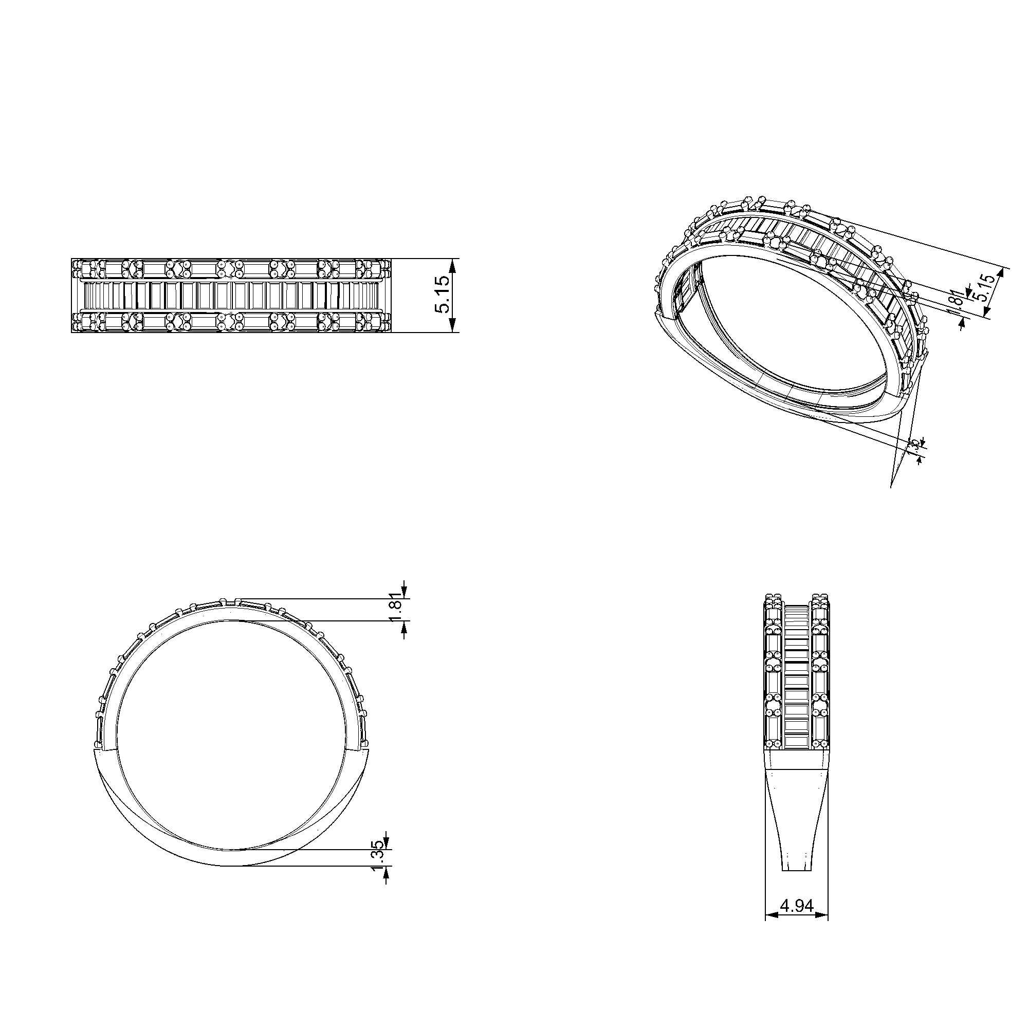Pargold Solid Gold Baguette Brilliance Pathway Ring-Static
