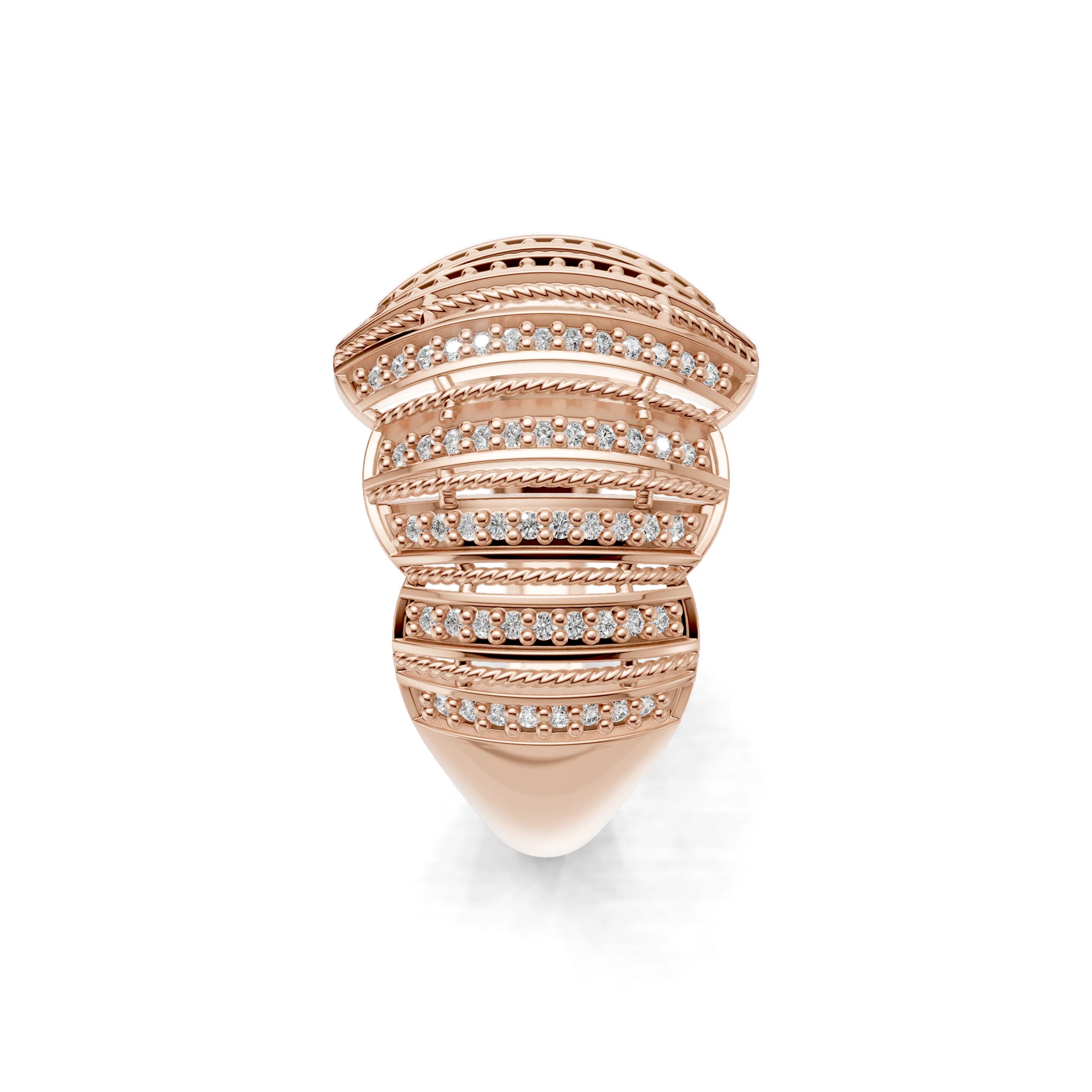 Pargold Solid Gold Radiant Lattice Luxe Band -Rose_Diamond_Diamond_Static_Rose