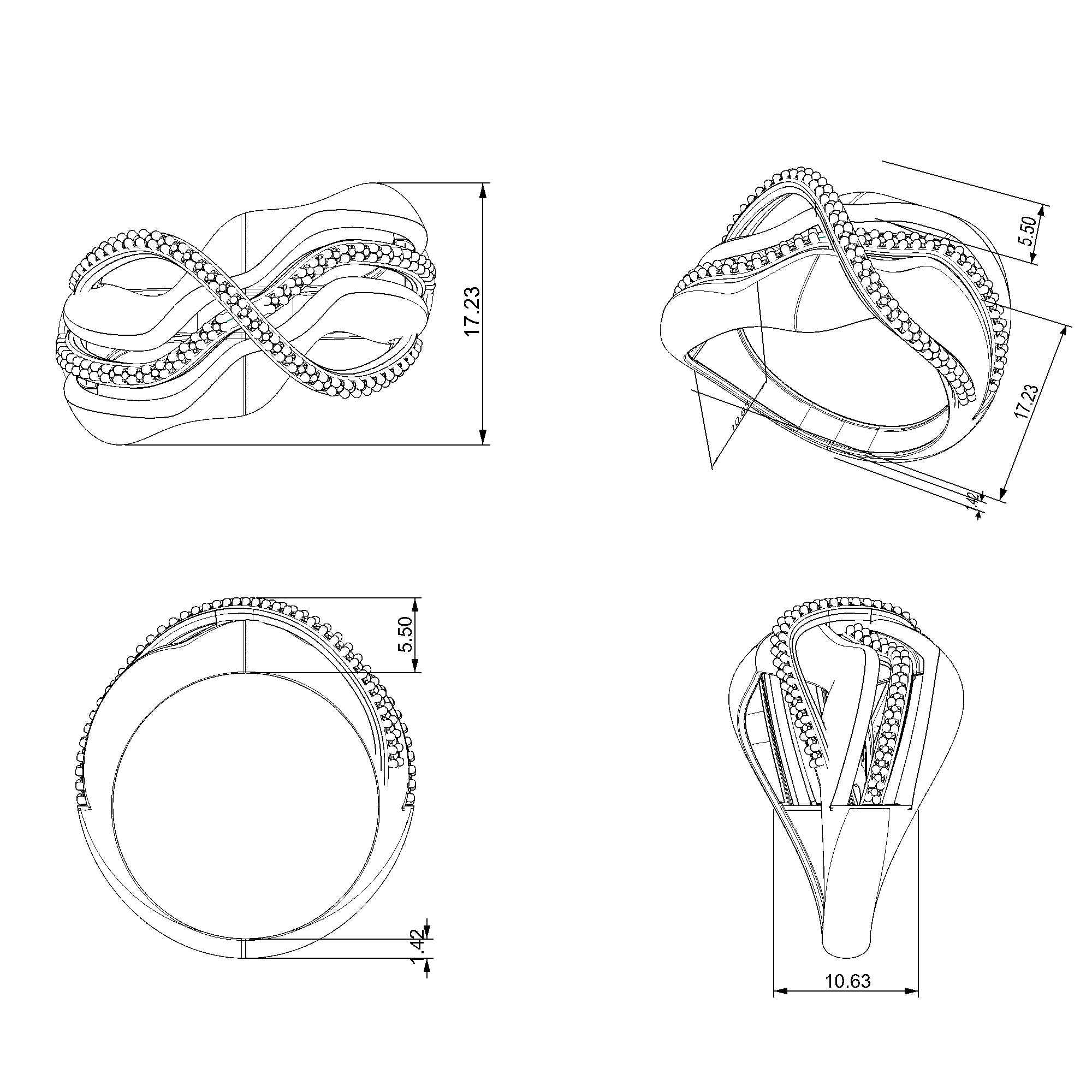 Pargold Solid Gold Golden Elegance Infinity Band-Static