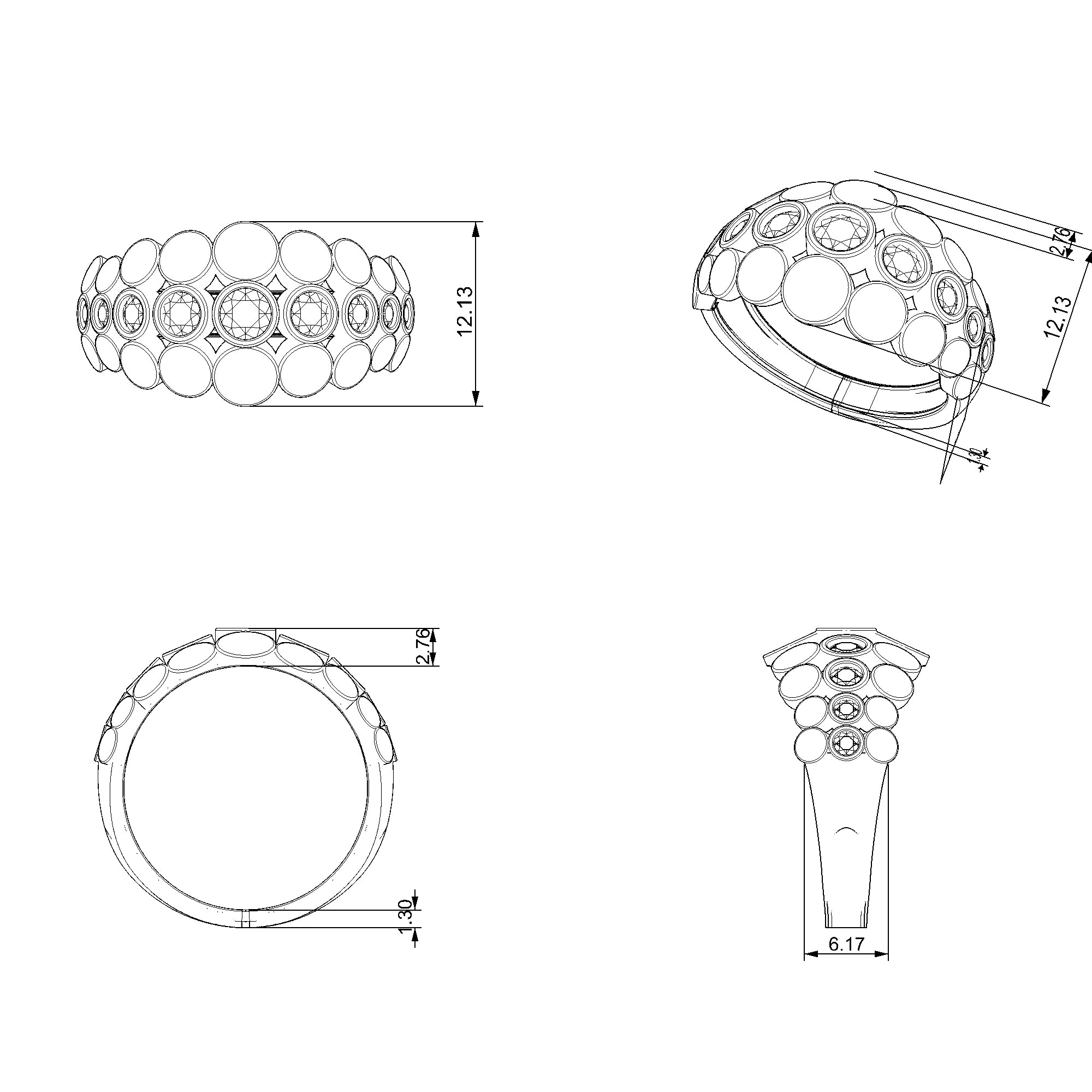 Pargold Solid Gold Rhythmic Radiance Gemstone Band-Static
