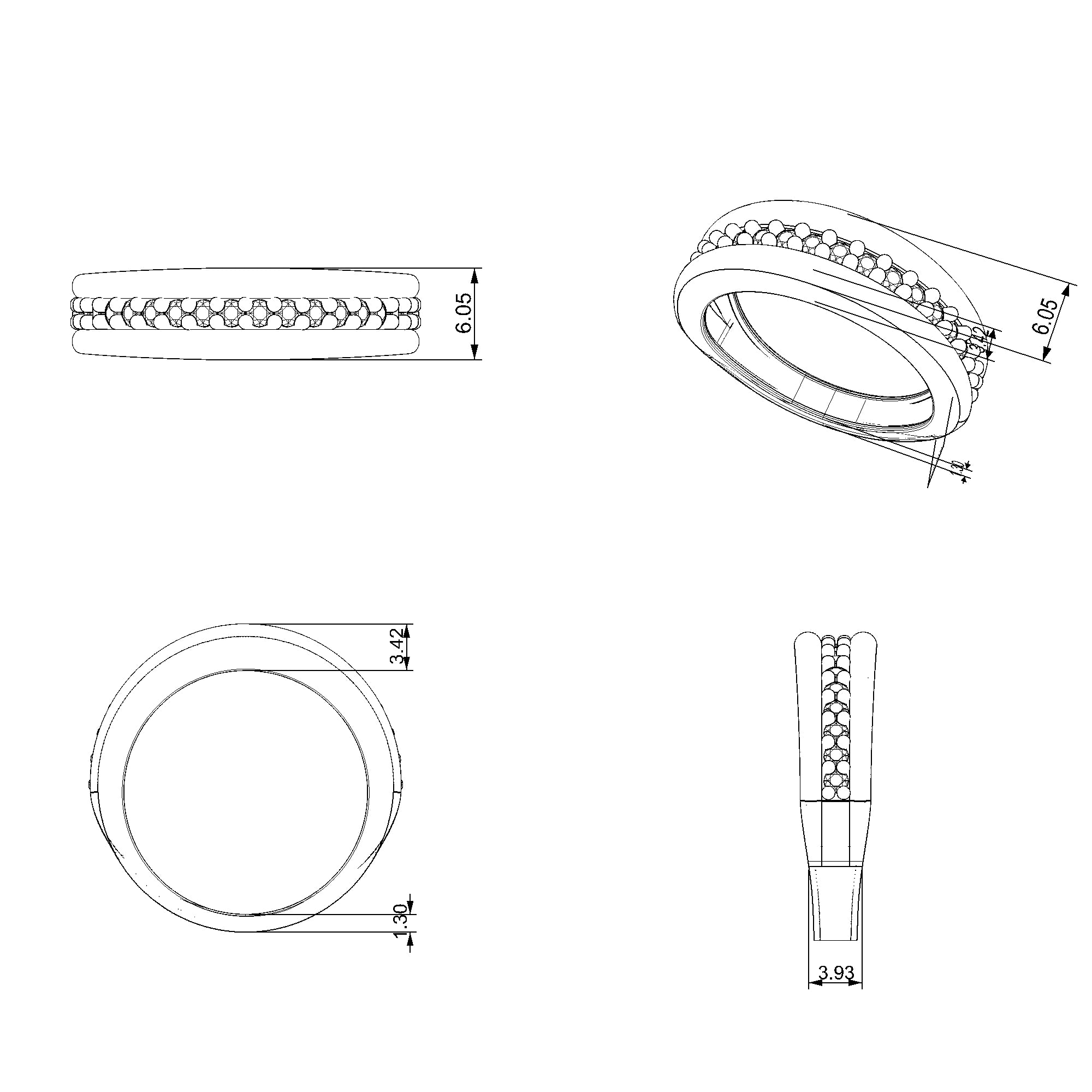 Pargold Solid Gold Harmonic Parallel Gemstone Band-Static