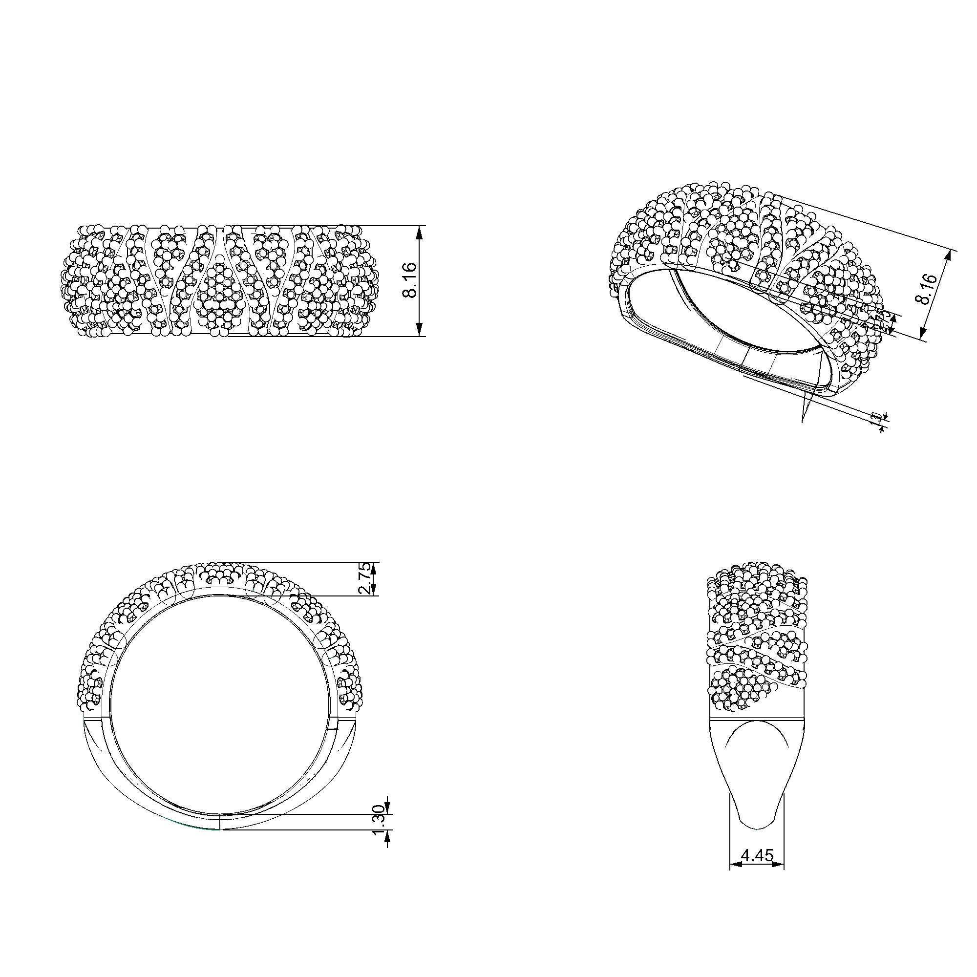 Pargold Solid Gold Regal Rhapsody Gemstone Band-Static