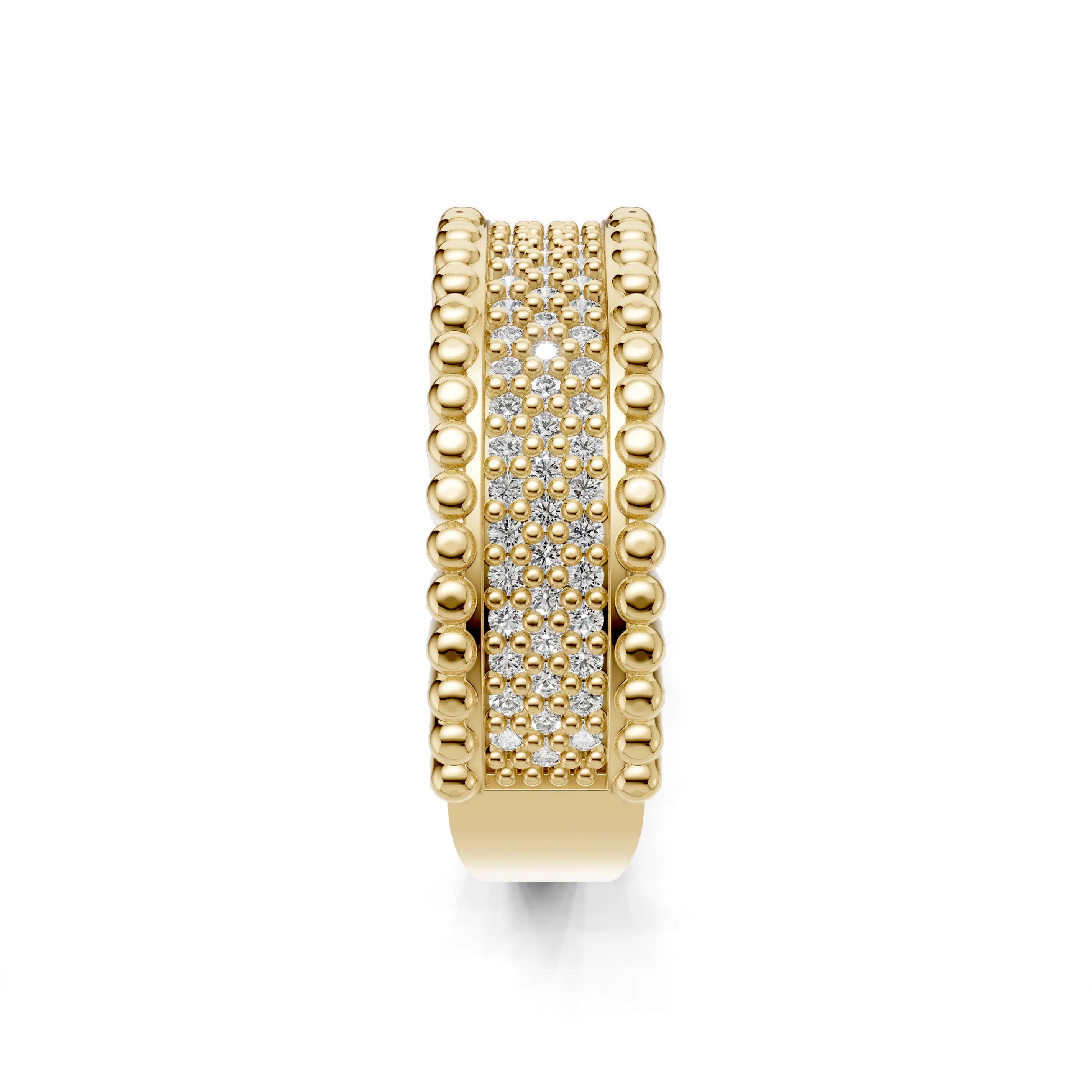 Pargold Solid Gold Cascade Elegance Gemstone Ring -Gold_Diamond_Diamond_Static_Gold