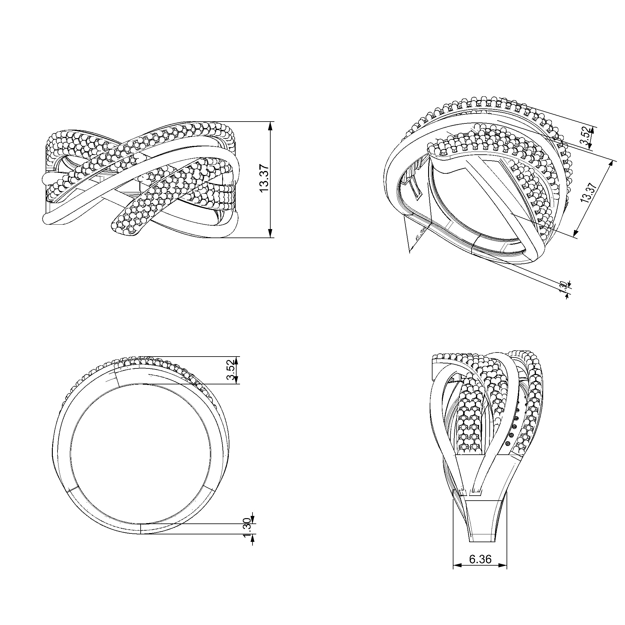 Pargold Solid Gold Swirl Serenade Gemstone Ring-Static