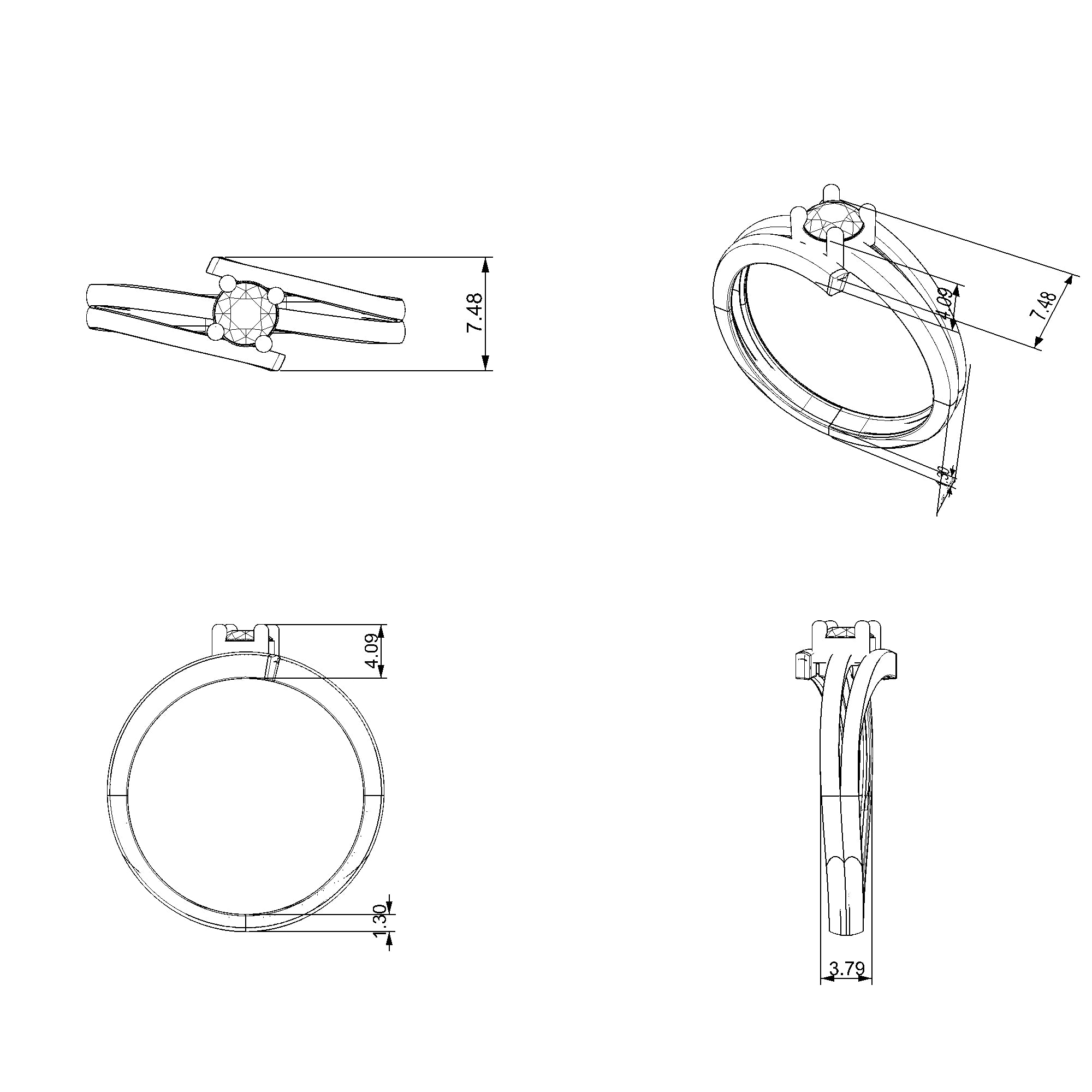Pargold Solid Gold Solaris Embrace Solitaire Ring-Static