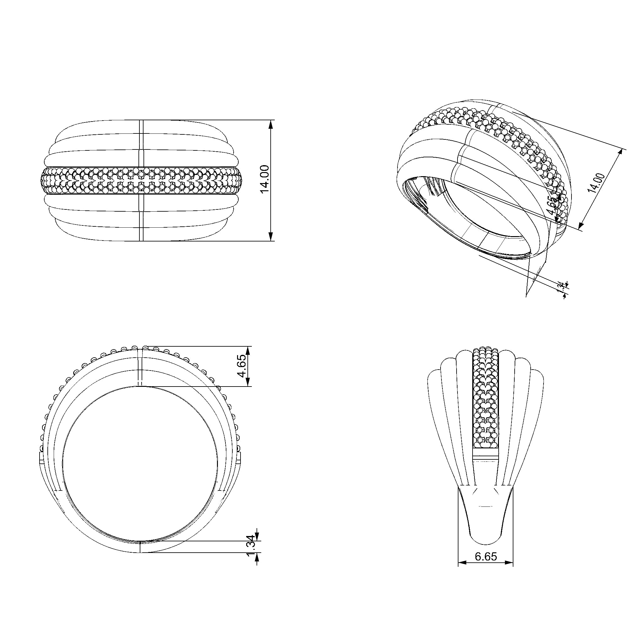 Pargold Solid Gold Riviere Radiance Ring-Static