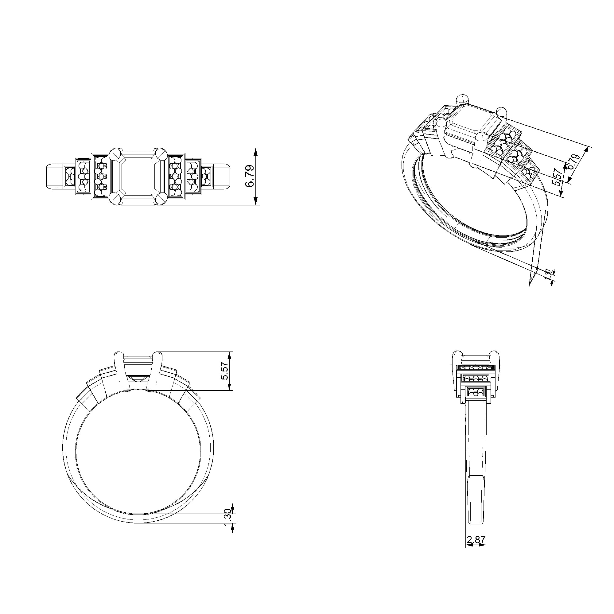Pargold Solid Gold Regal Radiance Ring-Static