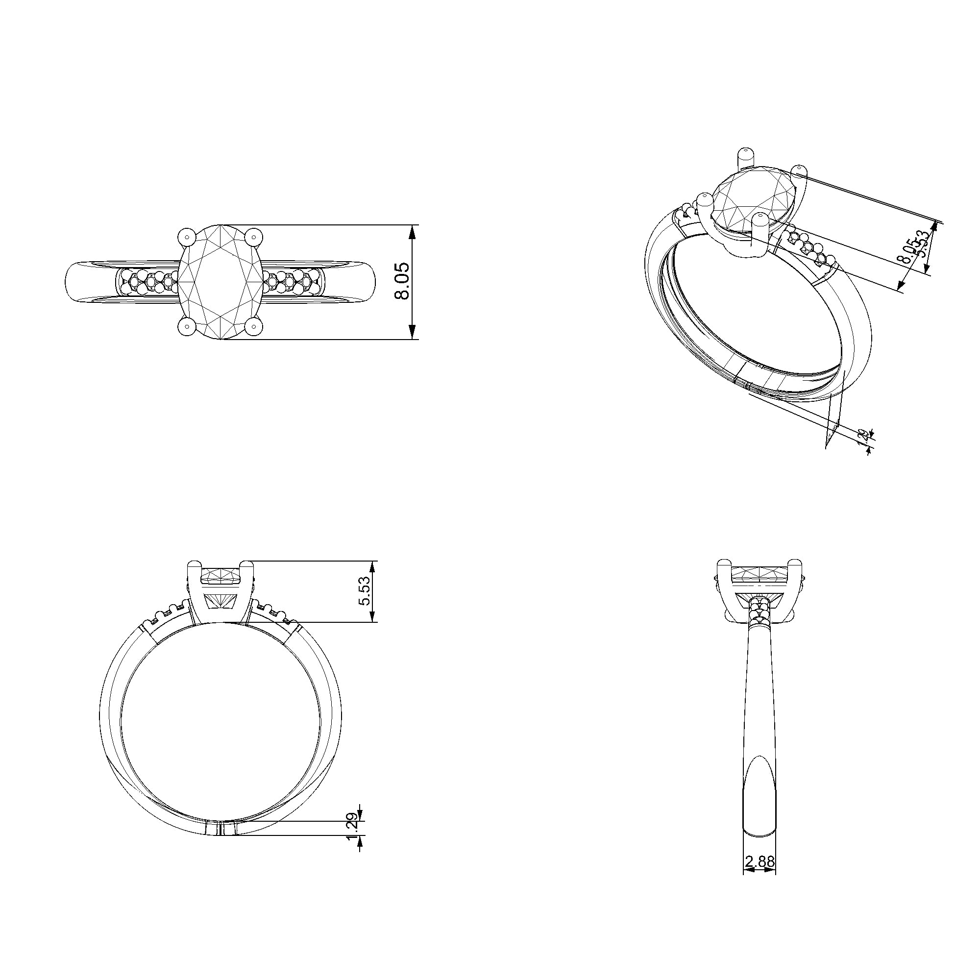 Pargold Solid Gold Aurelia Sparkle Halo Gemstone Ring-Static