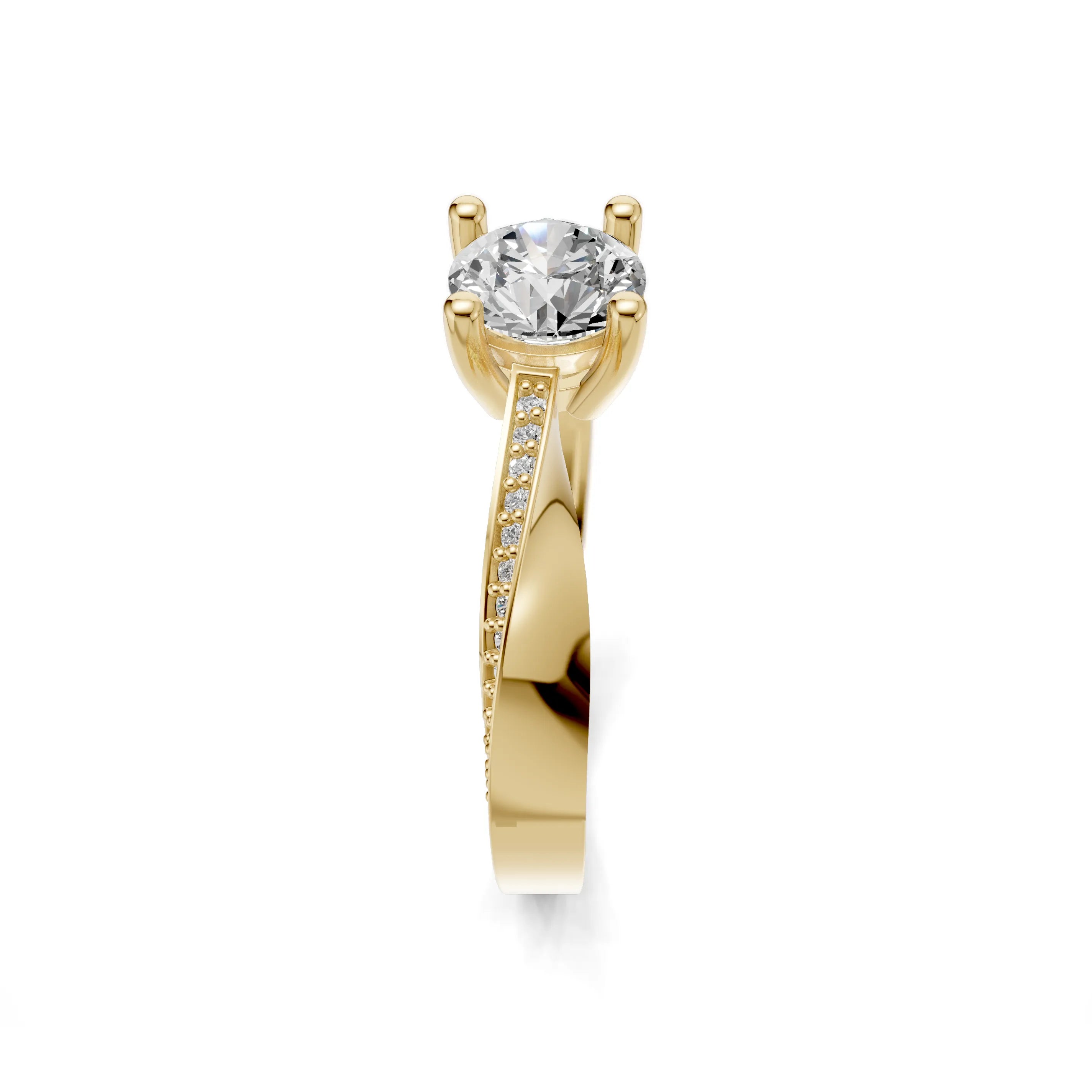 Pargold Solid Gold Lumina Pave Accent Gemstone Ring -Gold_Diamond_Diamond_Static_Gold