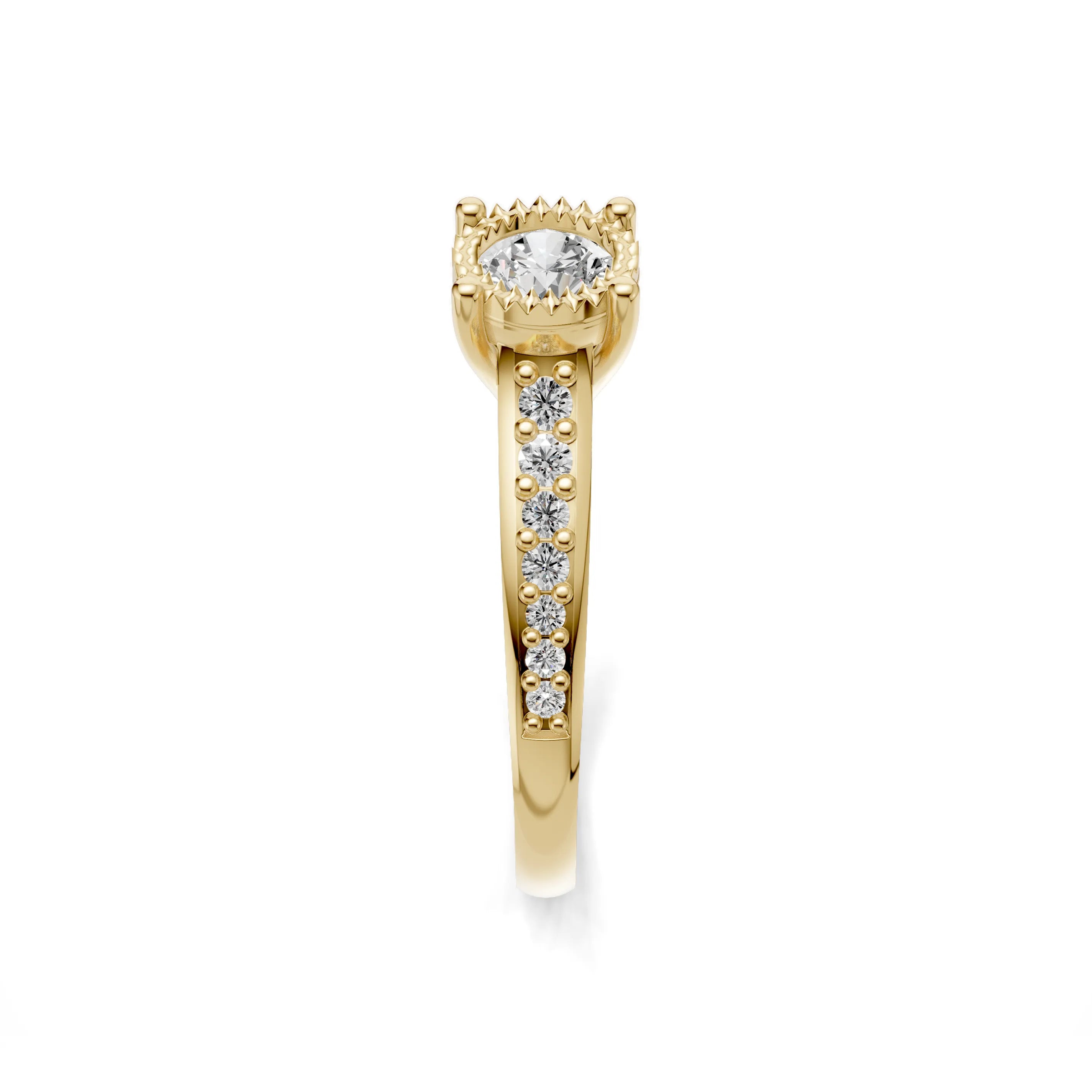 Pargold Solid Gold Radiant Coronet Pave Ring -Gold_Diamond_Diamond_Static_Gold