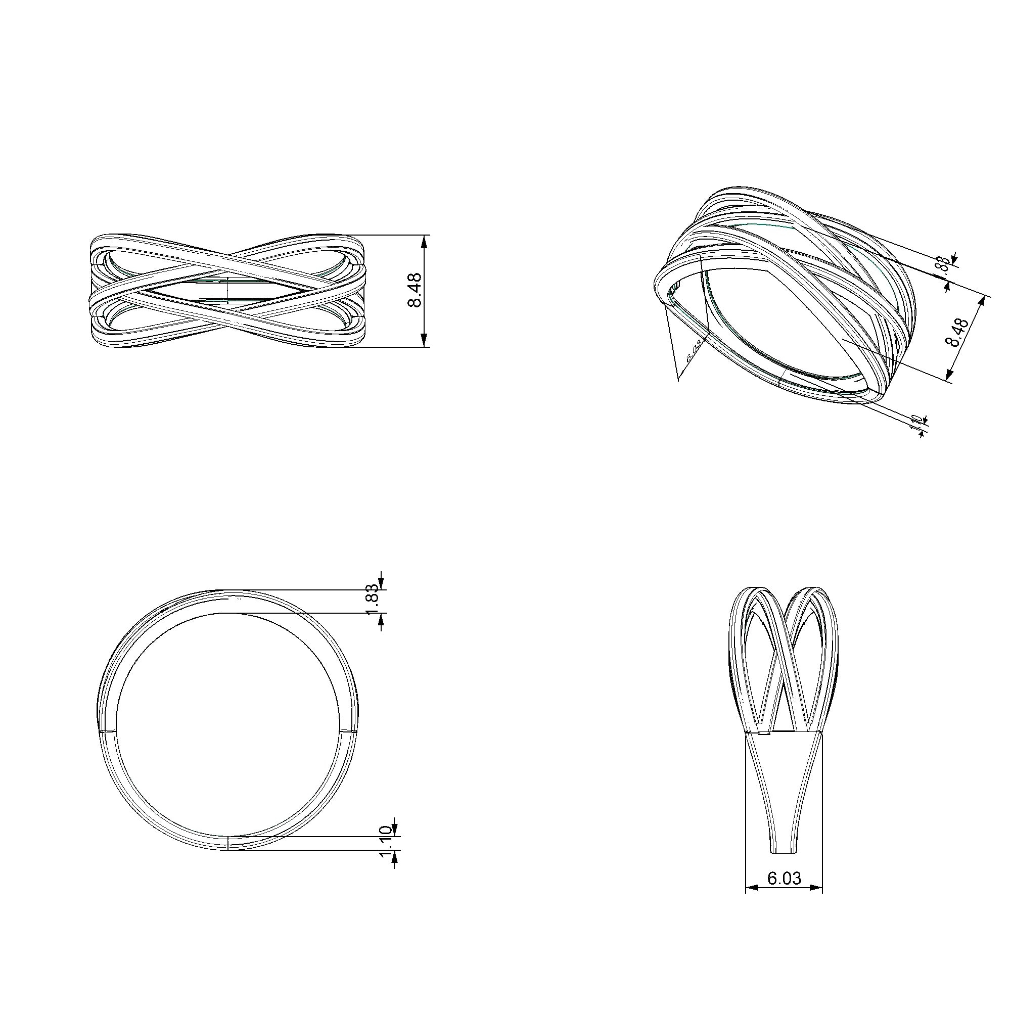 Pargold Solid Gold Modern Cascade Gold Ring-Static