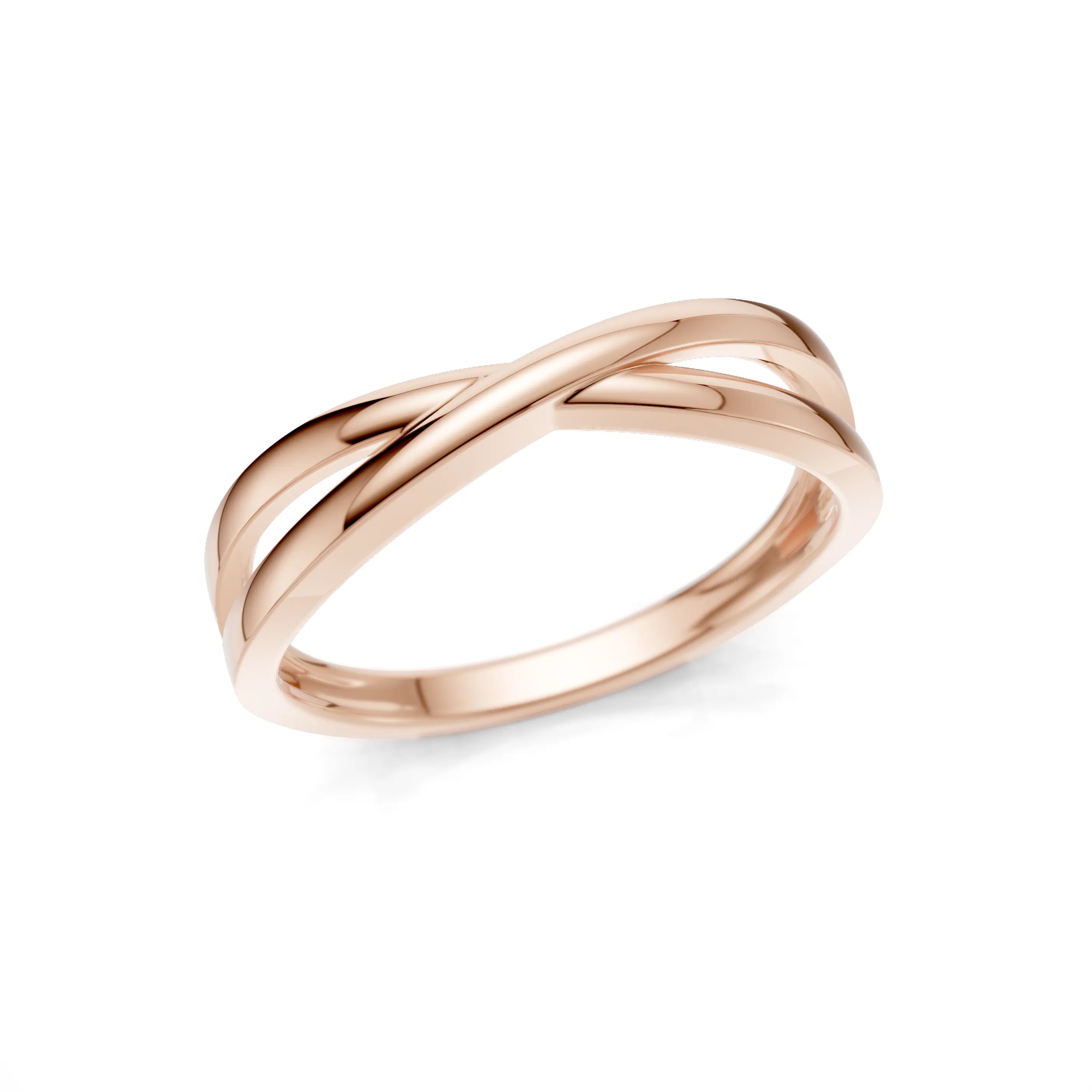 Pargold Solid Gold Golden Infinity Twirl Band -Rose_Static_Rose
