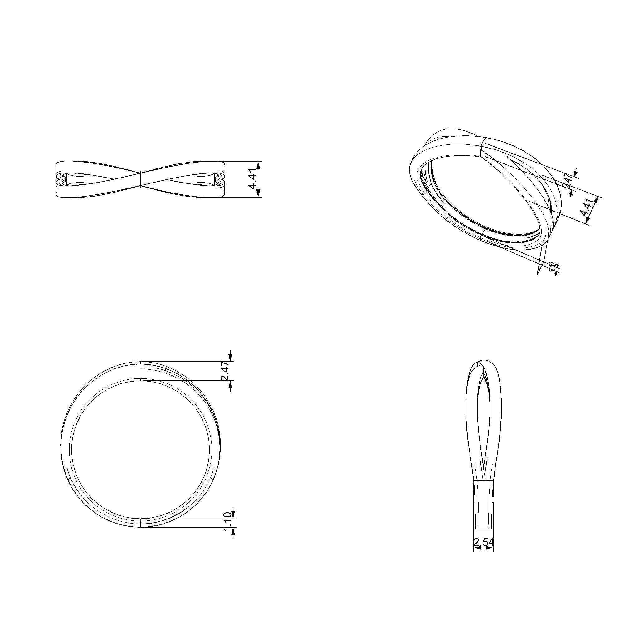 Pargold Solid Gold Golden Infinity Twirl Band-Static