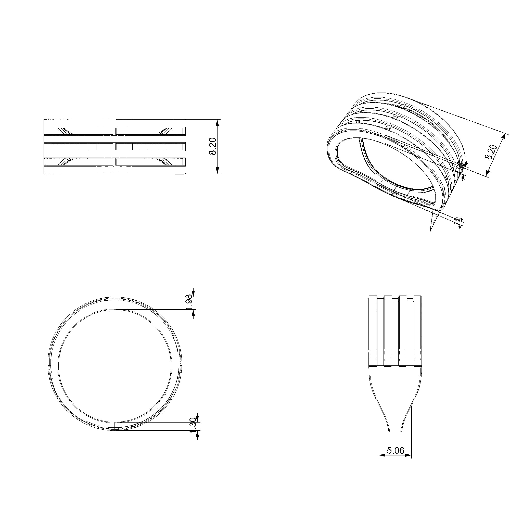Pargold Solid Gold Elegant Stratum Band-Static