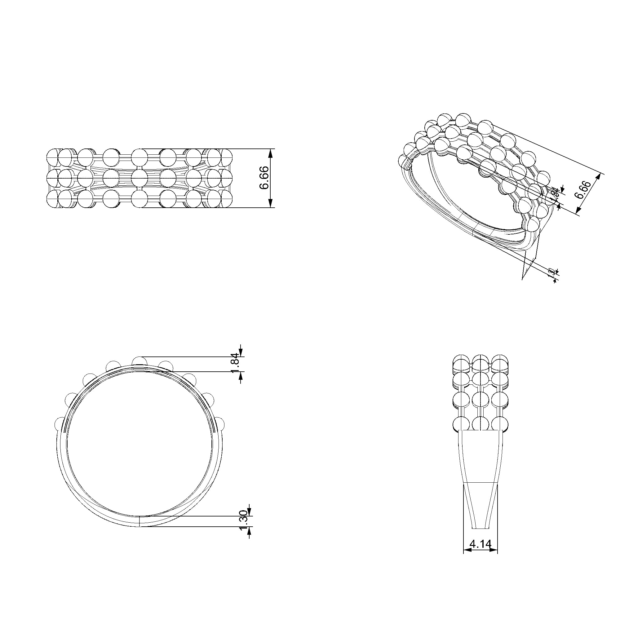 Pargold Solid Gold Golden Sphere Elegance Band-Static