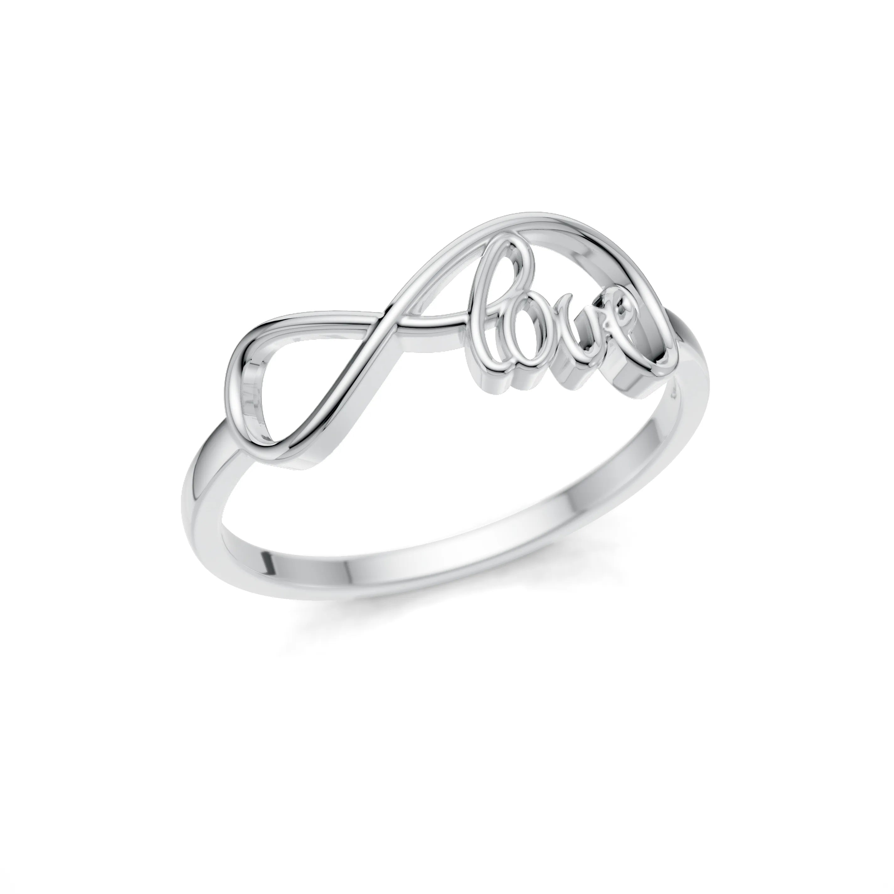 Pargold Solid Gold Infinite Love Luxe Ring -Silver_Static_Silver